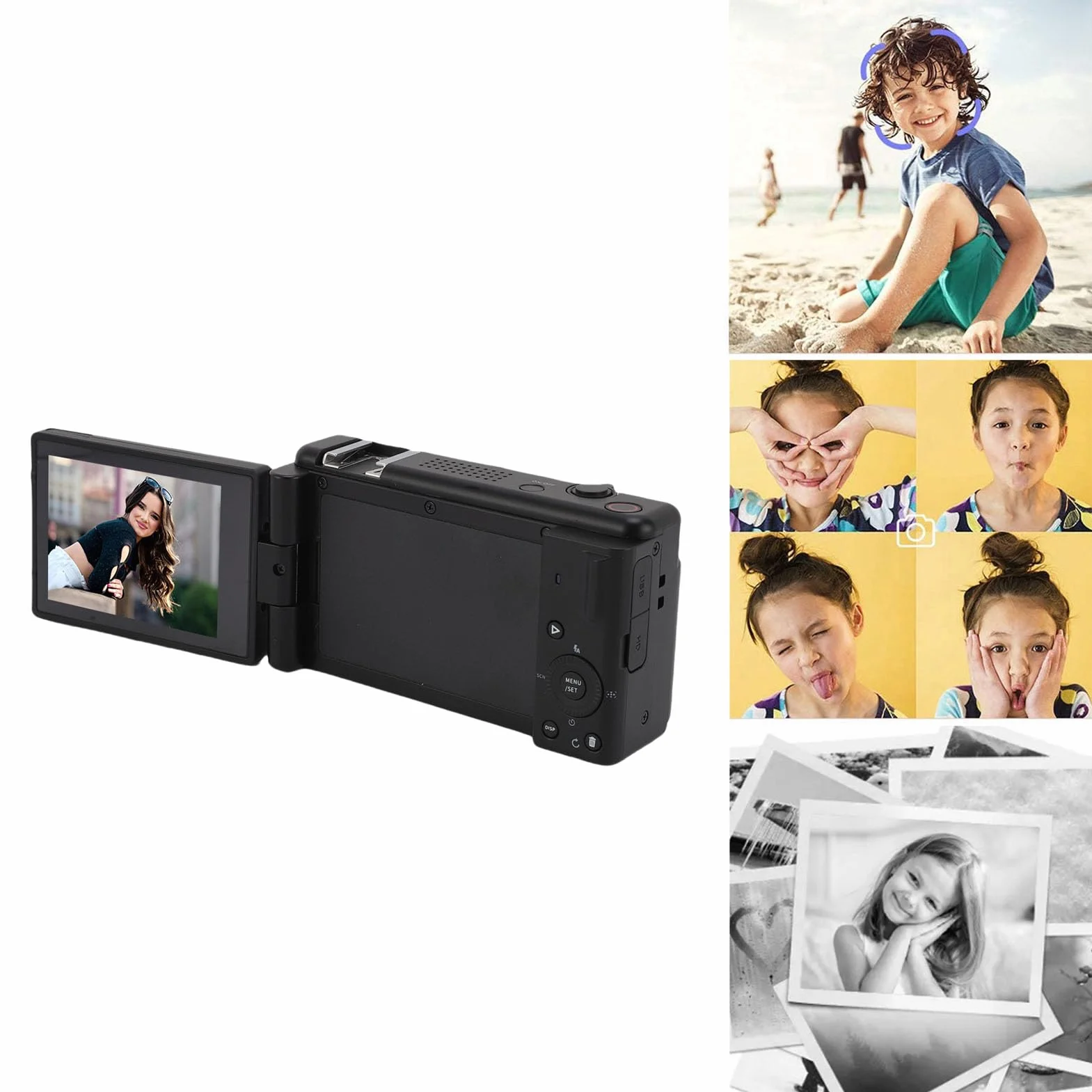 LICAEVEY Kamera Cyfrowa 5K, 80 MP HD 18x Cyfrowy Aparat Cyfrowy, Aparat Bezlusterkowy z 2,8 -calową LED LED LED do Fotografii (BLACK)