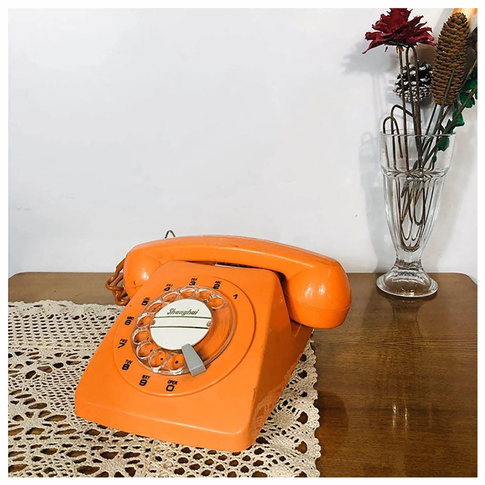 Vintage telefon stacjonarny retro styl telefon telefon stacjonarny biurko dekoracja do domu biura hotelu