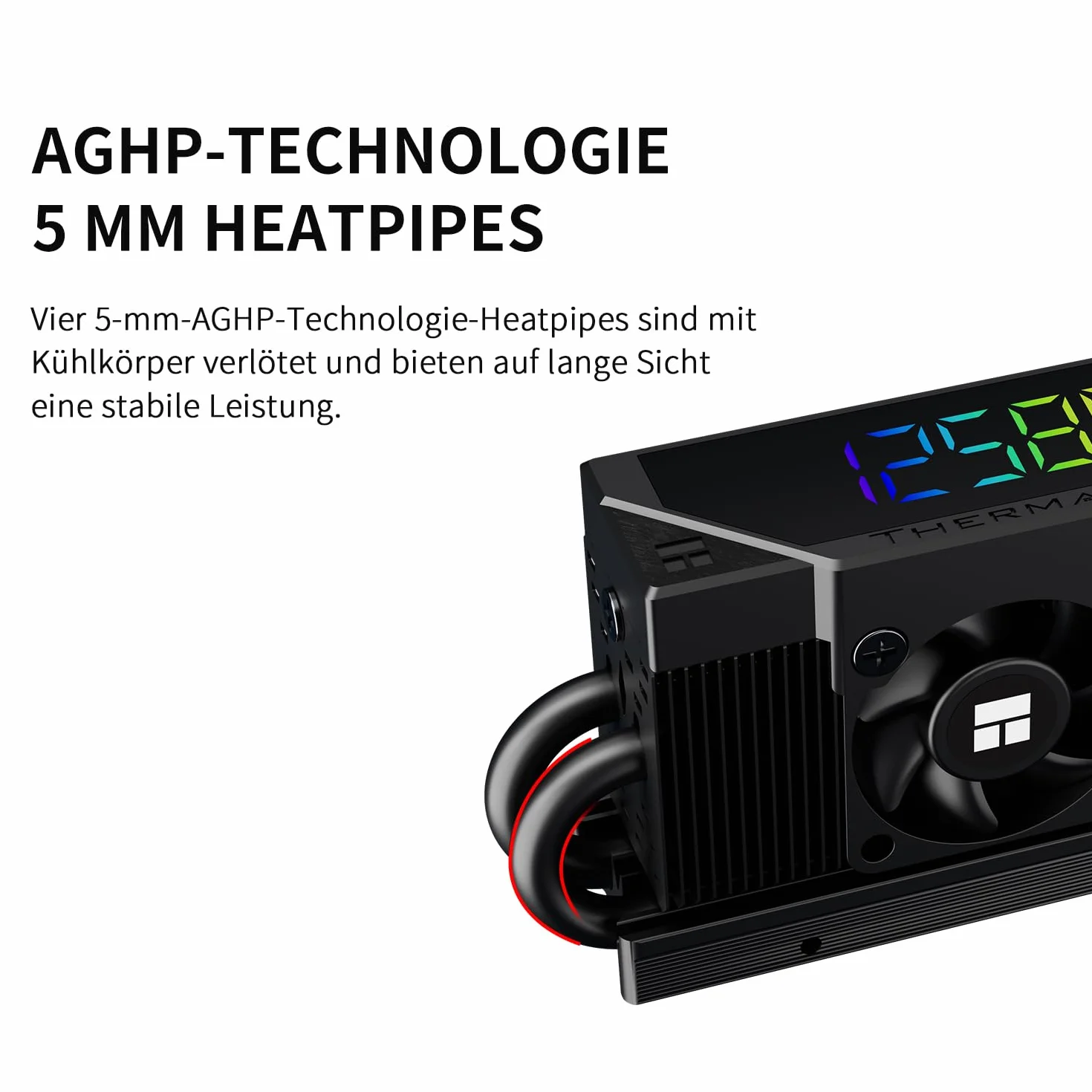 Thermalright HR10 2280 PRO Digital Black - wysokowydajny korpus dysku twardego AGHP Heatpipe 4 x 5 mm, wyświetlacz ARGB, chłodzenie małych wentylatorów, chłodzenie radiatorów SSD