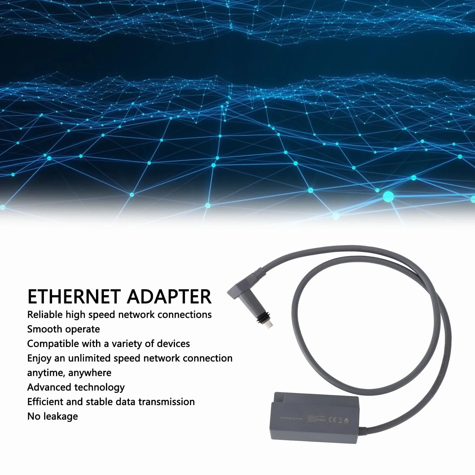Adapter Ethernet Internet Satelitarny V2, Adapter Ethernet do Przewodowej Sieci Zewnętrznej do Anteny Prostokątnej, Adapter Ethernet do V2 Gen2,