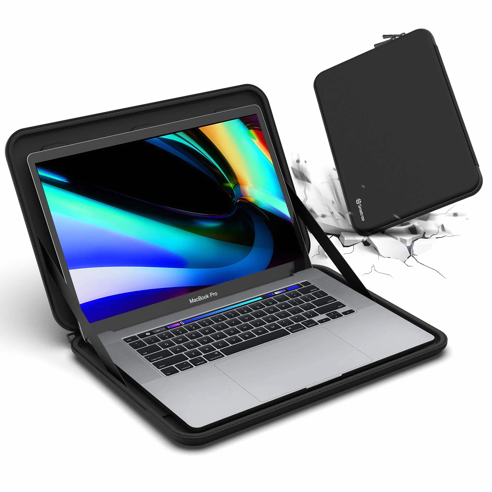 Smatree Macbook Pro 40.6 cm etui twarda obudowa, pokrowiec ochronny na laptopa kompatybilny z 40.6 cm Macbook Pro 2021 2019/39.6 cm Razer Blade 15/ HP 15s/ Dell XPS 15 9500, czarny