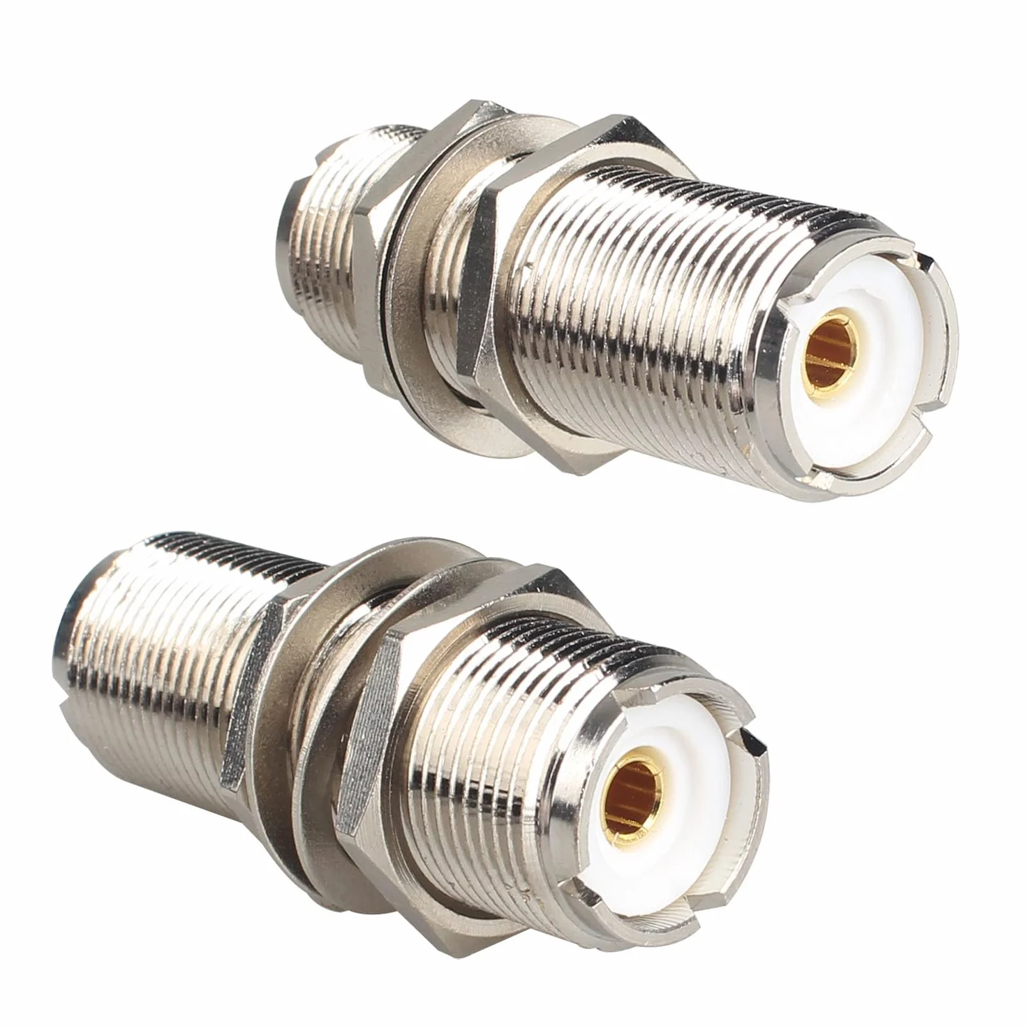 2 szt. SO239 PL259 grodziowa UHF żeński do UHF żeński adapter niskstratne złącze koncentryczne RF kompatybilne z routerem radiowym Ham WiFi wzmacniacz sygnału antena przedłużacz kabel