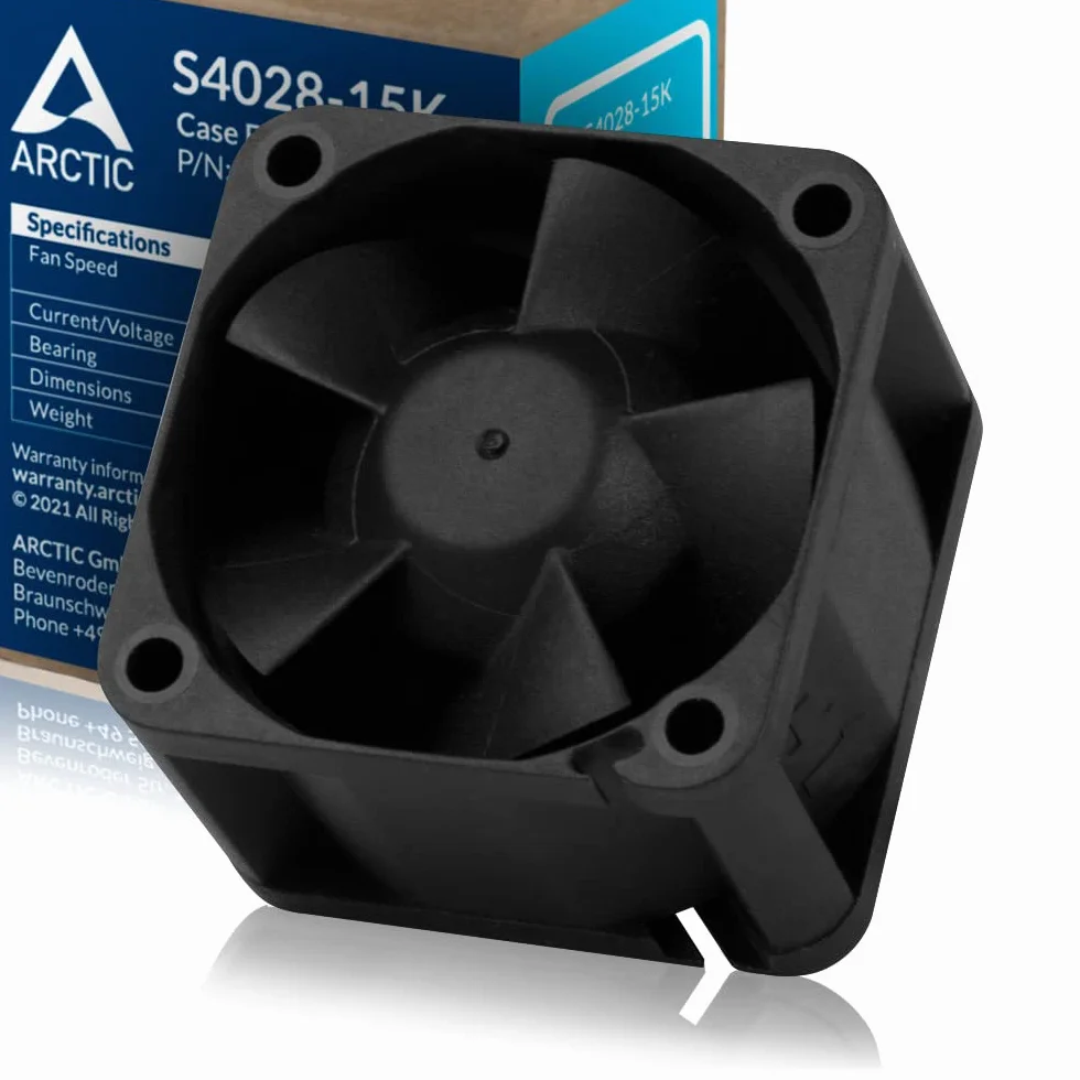ARCTIC S4028-15K - wentylator 40x40x28 mm, 1400-15000 RPM, regulowany PWM, złącze 4-pinowe, 12 V DC - czarny