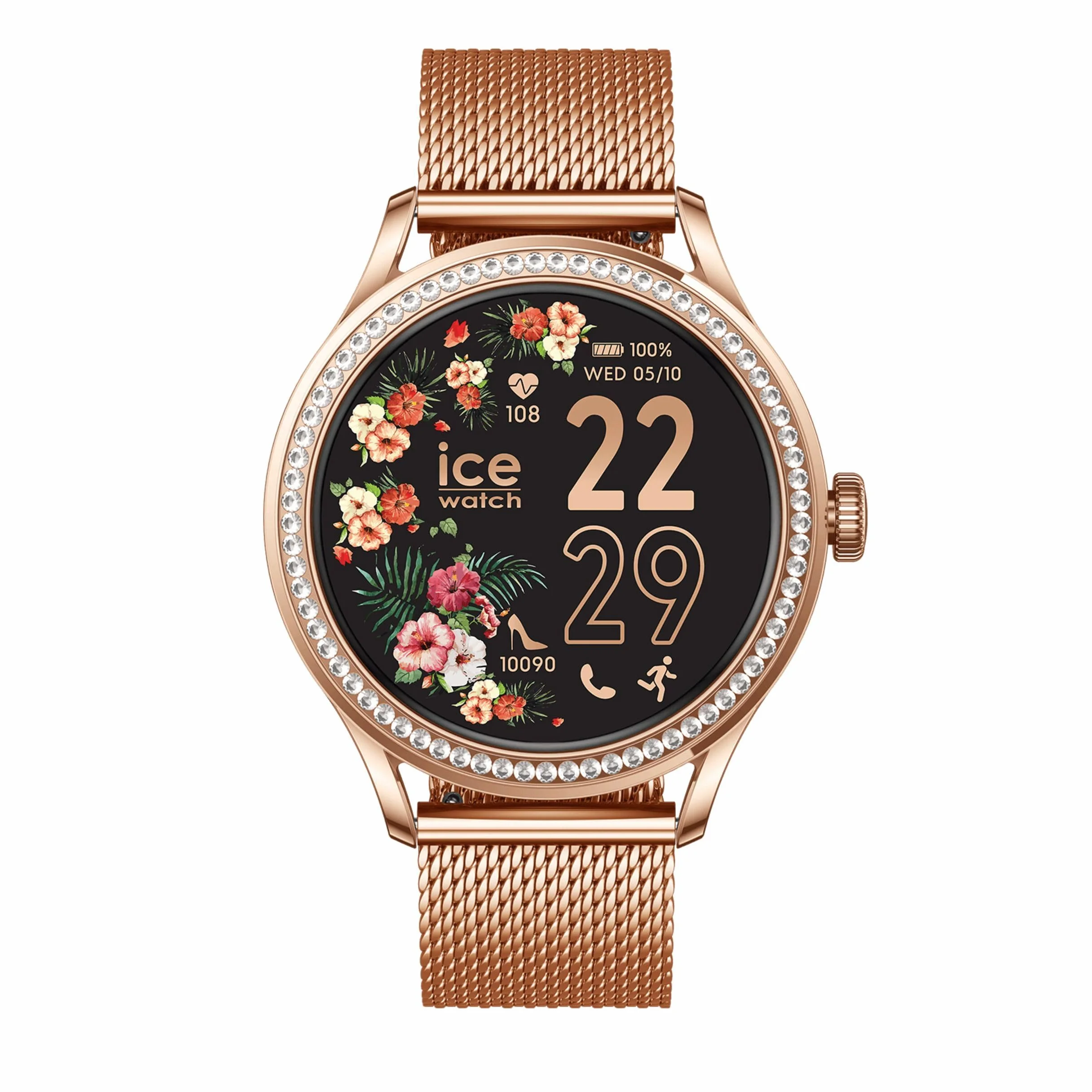 Ice-Watch – ICE smart ST 2.0 Rose-gold Milanese - Różowozłoty zegarek smartwatch dla kobiet z bransoletą ze stali nierdzewnej - 025317 (1,2 cala)