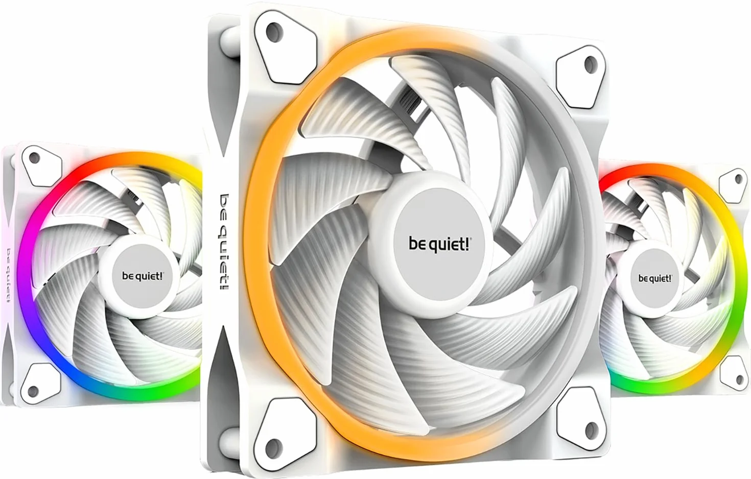 be quiet! Light Wings 120mm High Speed PWM White Wentylator, 3 wentylatory w zestawie, niesamowite kolory i efekty ARGB, w zestawie koncentrator ARGB, 9 zoptymalizowanych łopatek