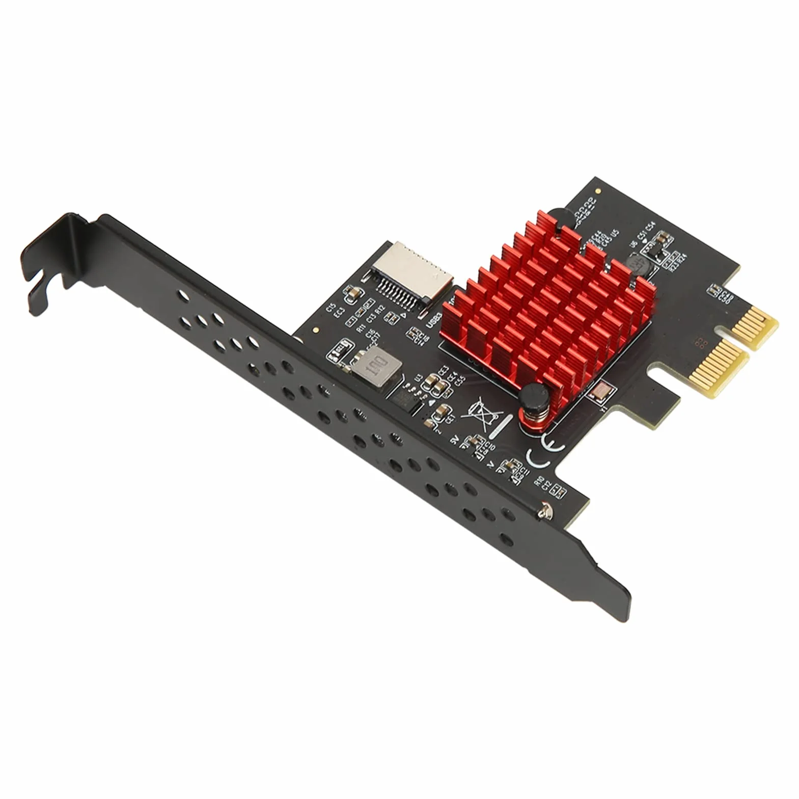 Karta Rozszerzeń USB3.2 GEN2 z Przodu TYP E, Obsługa Adaptera Przedniego Panelu USB 10 Gb/s KLUCZ A TYP E Karta Rozszerzeń Interfejsu PCIE 3.0 2X dla dla (ASM3142 Sterowanie główne)