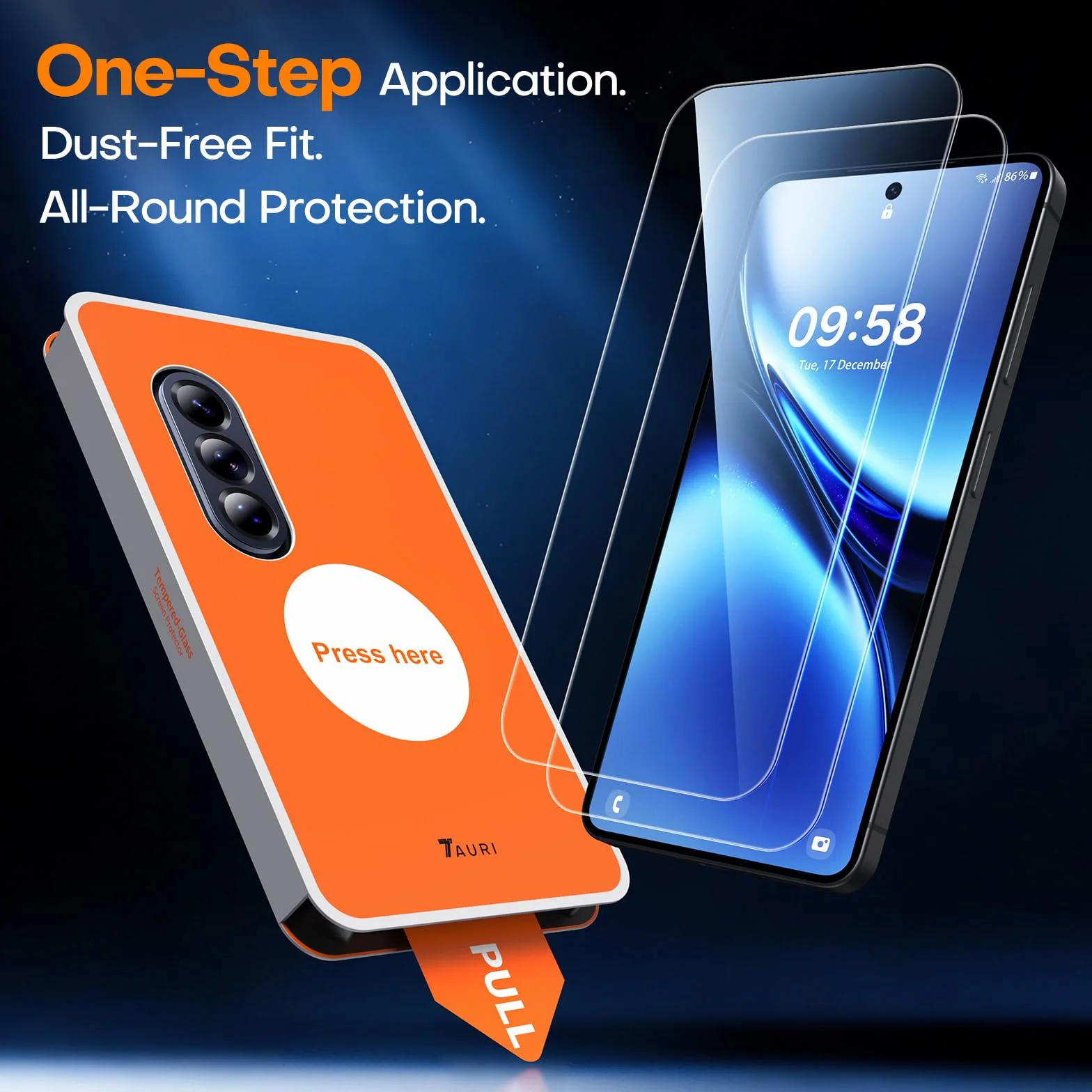 TAURI 2 sztuki szkła pancernego do Samsung Galaxy A57 5G z bezpyłowym narzędziem instalacyjnym, ochrona wyświetlacza ze szkła hartowanego, odporne na uderzenia szkło ochronne, ochrona przed odciskami