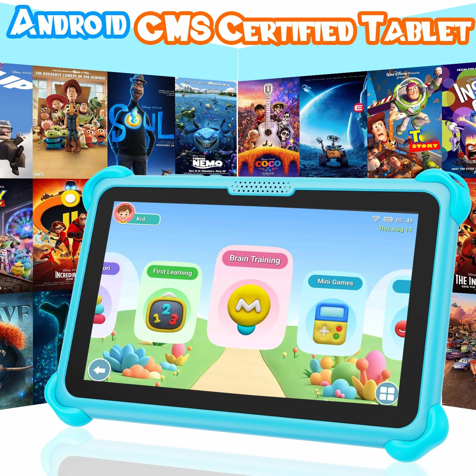 Tablet dla dzieci 7 cali 32 GB tablet z systemem Android WiFi dla dzieci pokrowiec ochronny kontrola rodzicielska tablet dla dzieci w wieku 3-7 lat (niebieski)