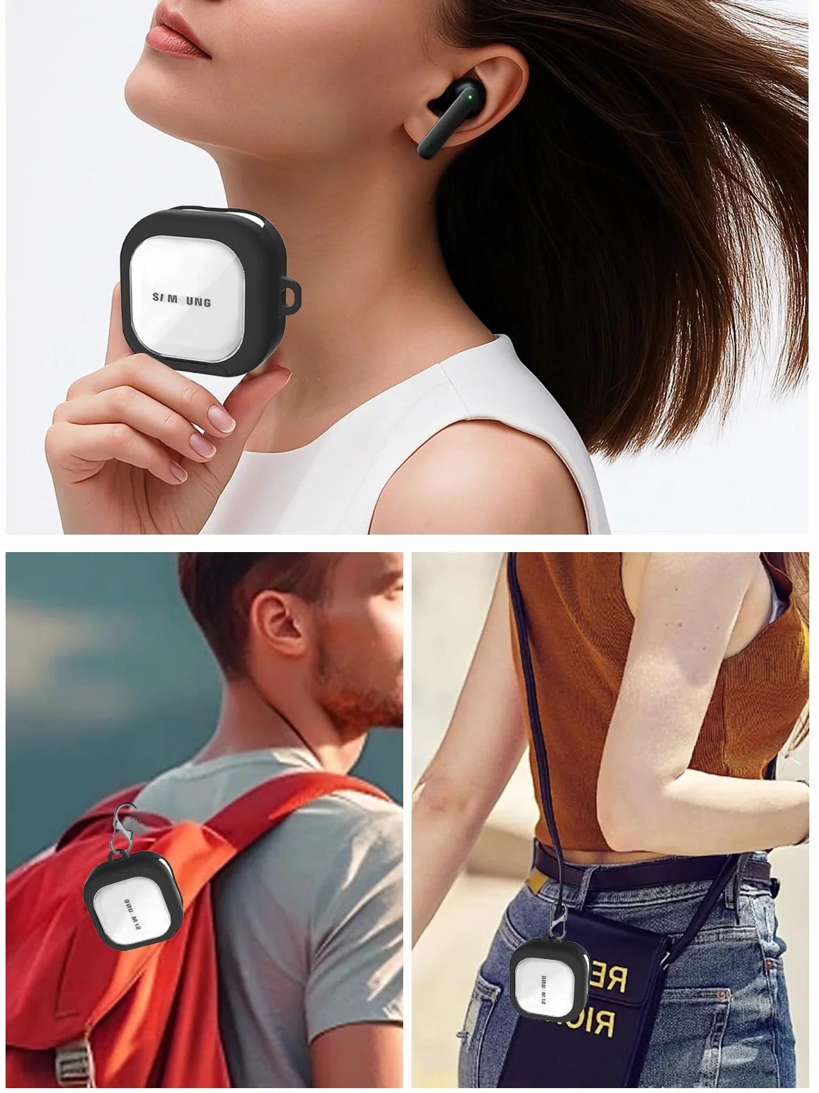 Etui na słuchawki Samsung Buds 4 Pro, miękka obudowa TPU + PC, wodoszczelne, toergy odporne na uderzenia, zarysowania, łatwe do przenoszenia, ze smyczą, breloczkiem do kluczy i zestawem do czyszczenia