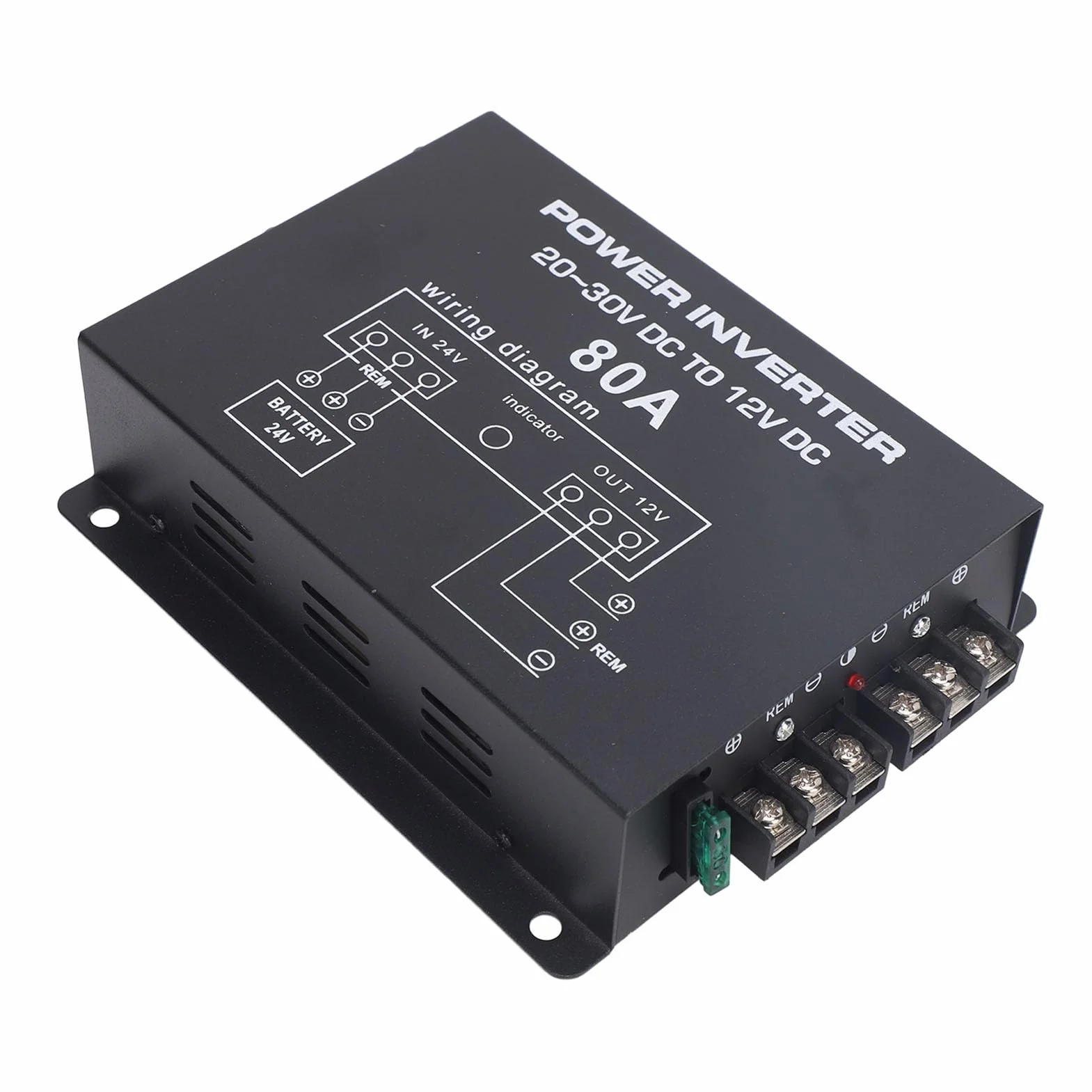 Przetwornica obniżająca napięcie DC 24 V do 12 V Przetwornica napięcia z regulacją temperatury dla samochodów ciężarowych RVS SUV Autobusy (80A)