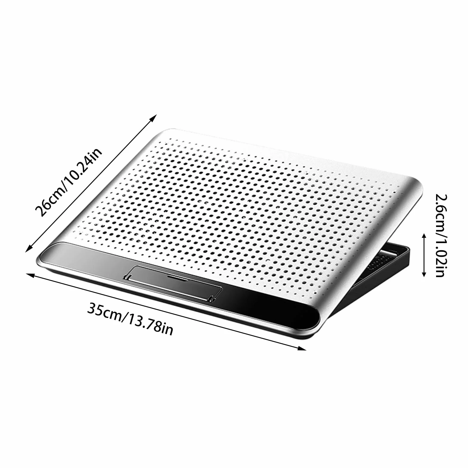 Podkładka Chłodząca do Laptopa Regulowana Cicha Baza Do Chłodzenia | Cicha Podstawka Z Wentylatorem Ze Stopu Aluminium Na Laptopa I Komputer Do Klawiatury, Telefonu, Tableta, Domu, Miejsca