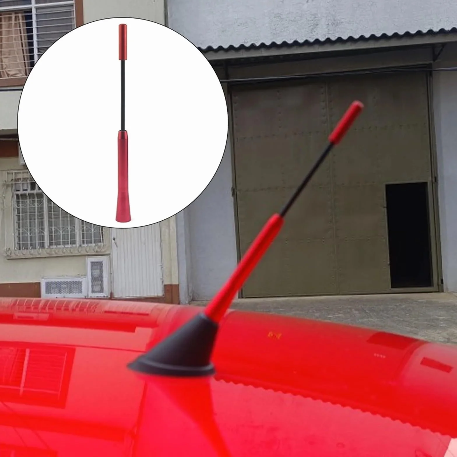 FM antena stereo Antena samochodowa do radia, pasuje do VW, pasuje do BMW, pasuje do Benza, pasuje do Mazdy, pasuje do Audi, pasuje do Toyoty antena radiowa samochodowa(Red,Short)