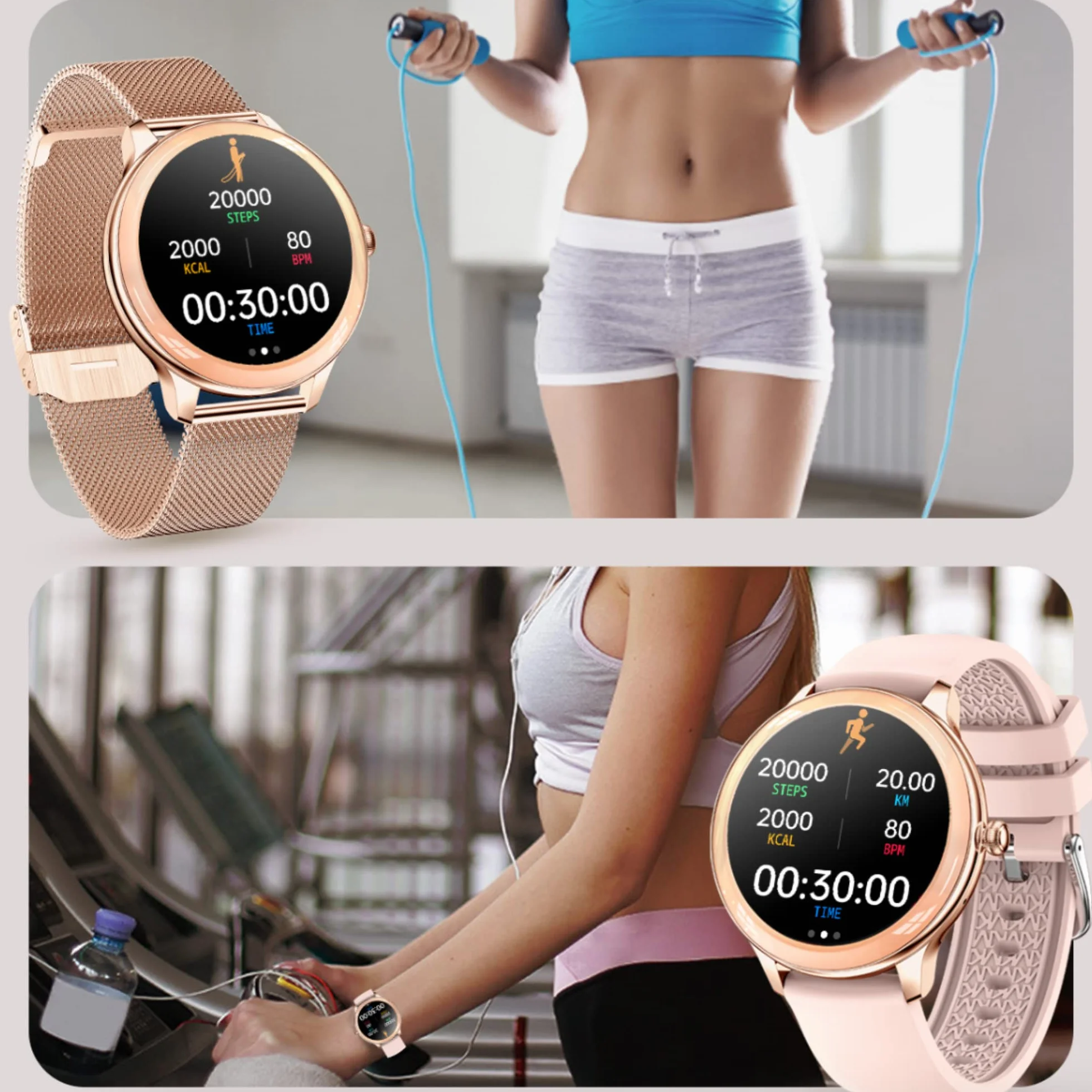 XWATCH Lady Pro, damski smartwatch połączenia, SMS, sport i zdrowie, dziecko, autonomia 7 dni... (czarna bransoletka mediolańska)