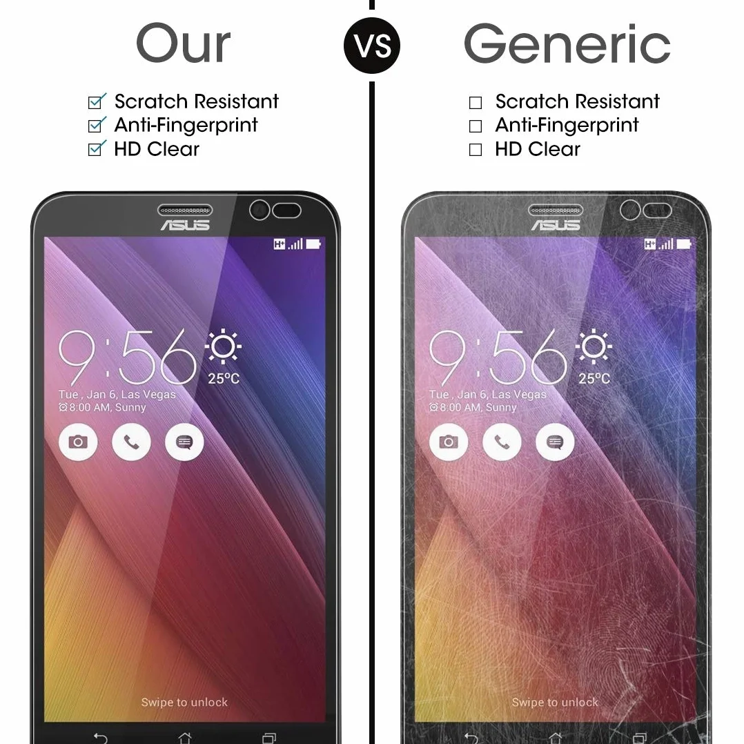 Folia ochronna na ekran 100 szt. 0,26 mm 9H 2,5D folia ze szkła hartowanego kompatybilna z Asus Zenfone Go ZB551KL akcesoria do telefonów komórkowych