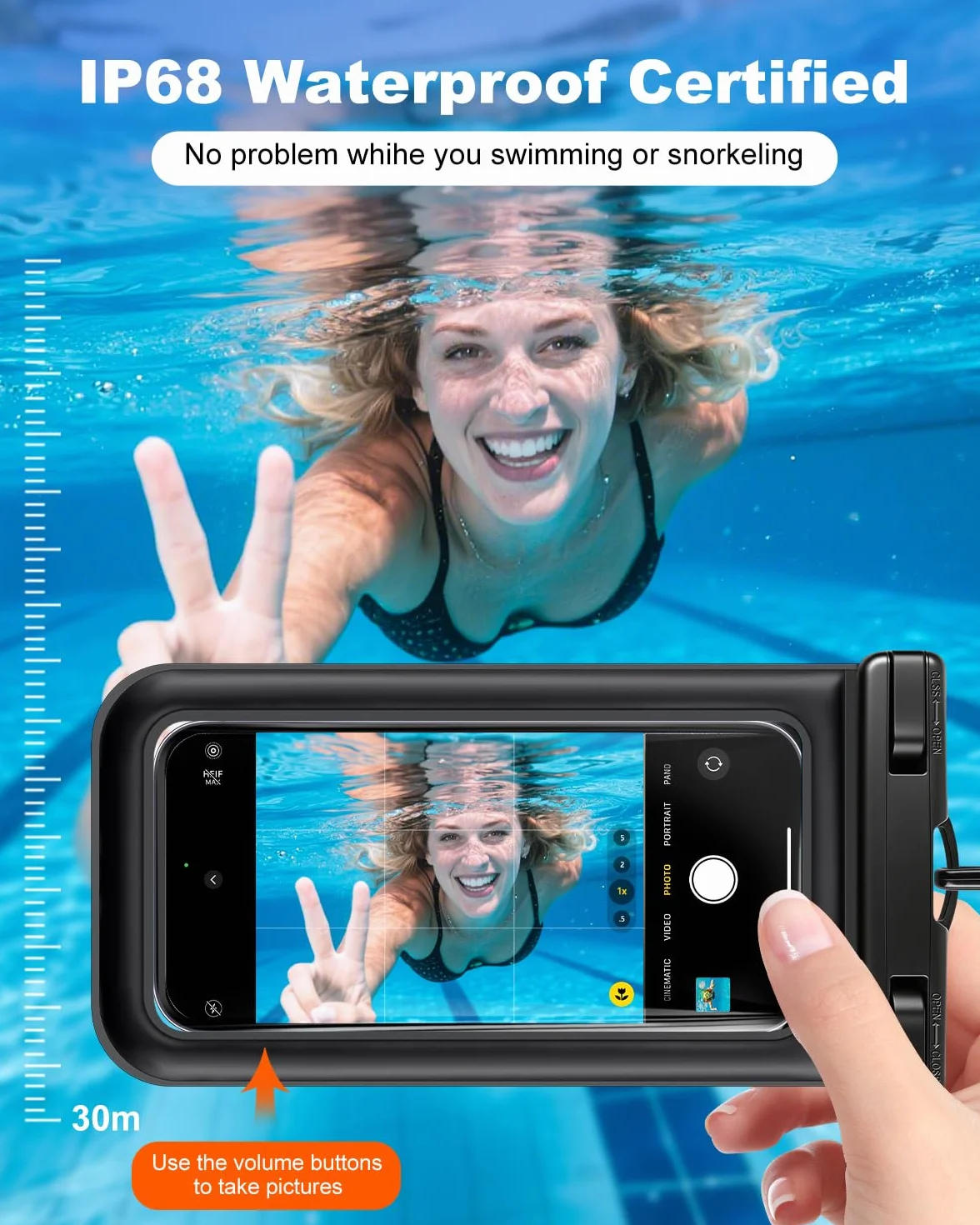 Pływające wodoodporne etui na telefon 2 sztuki, wodoodporne etui na telefon IP68 ze smyczą do telefonów do 17 cali, dla iPhone 17 16 Pro Max, torba na telefon komórkowy na plażę, basen, kajak, rejs