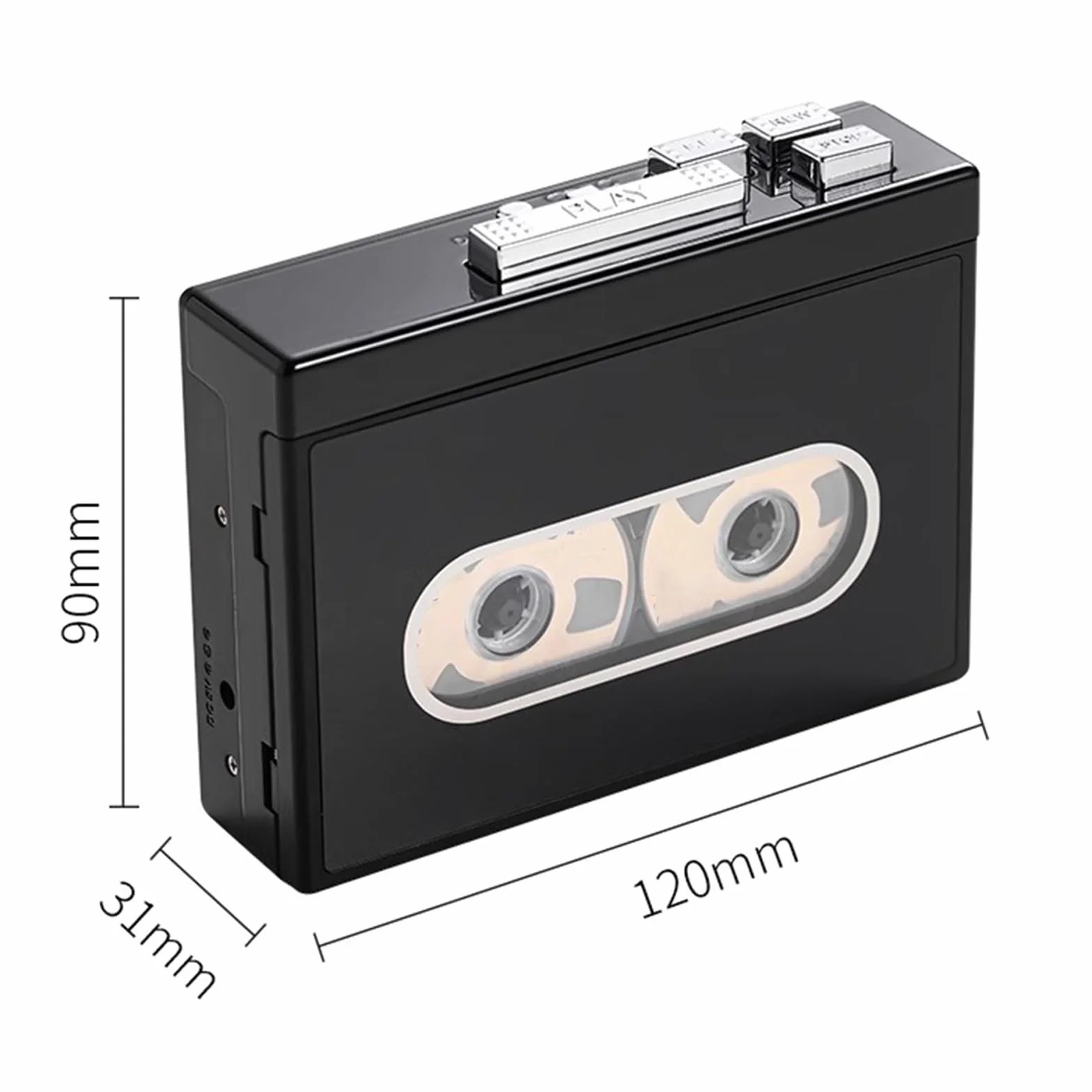 Przenośny odtwarzacz kasetowy, odtwarzacz taśmowy Bluetooth, radio FM, z funkcją automatycznego cofania, kasetowy odtwarzacz Walkman, konwertuj kasety kasetowe na konwerter MP3