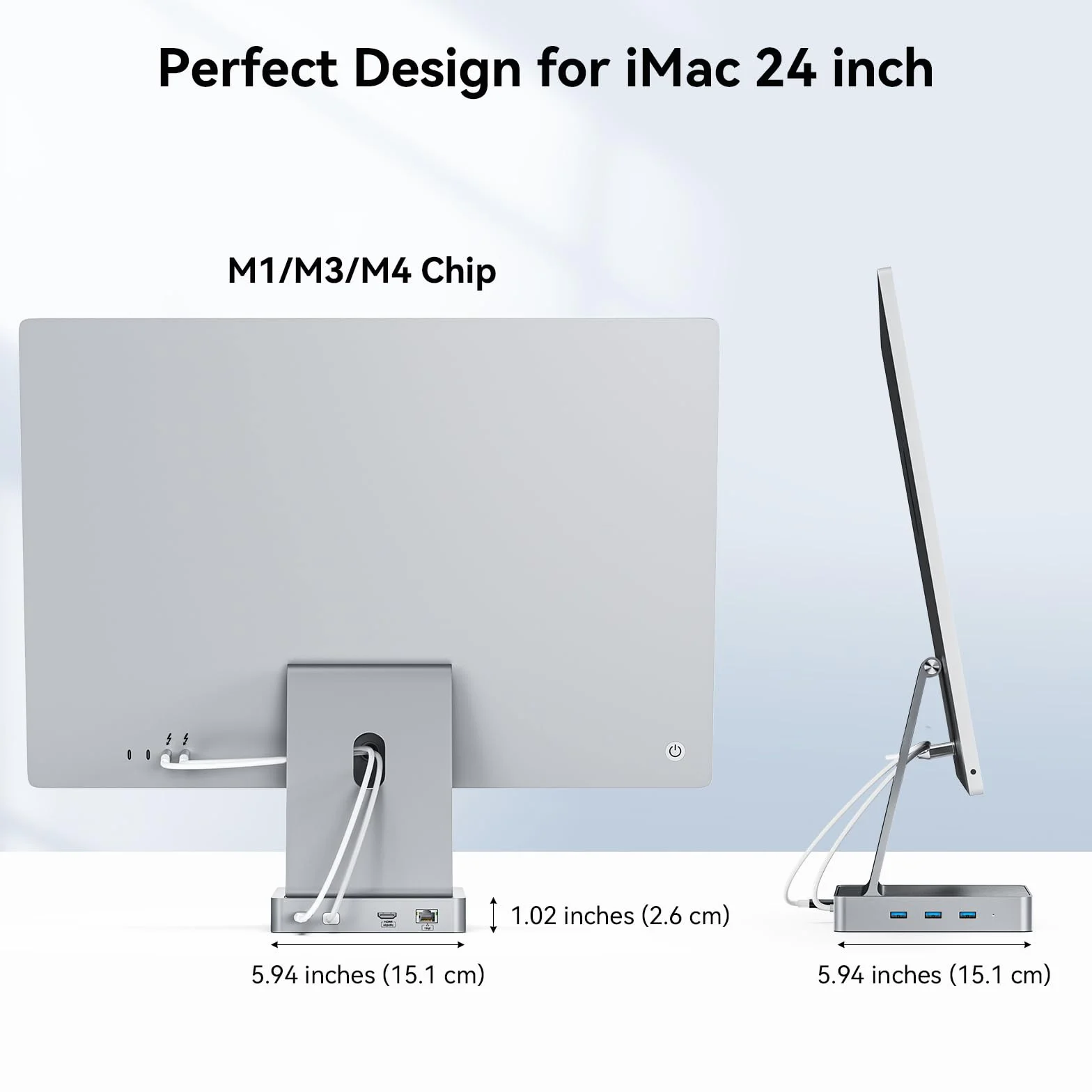 13-portowy hub USB C do iMac 61.0 cm 2021/2023/2024, akcesoria iMac do iMac M1/M3/M4, koncentratora USB iMac z 5 portami USB-A i 2 portami USB-C 3.0, 4K przy 60 Hz HDMI, 1 Gb/s Ethernet, SD/TF, M.2