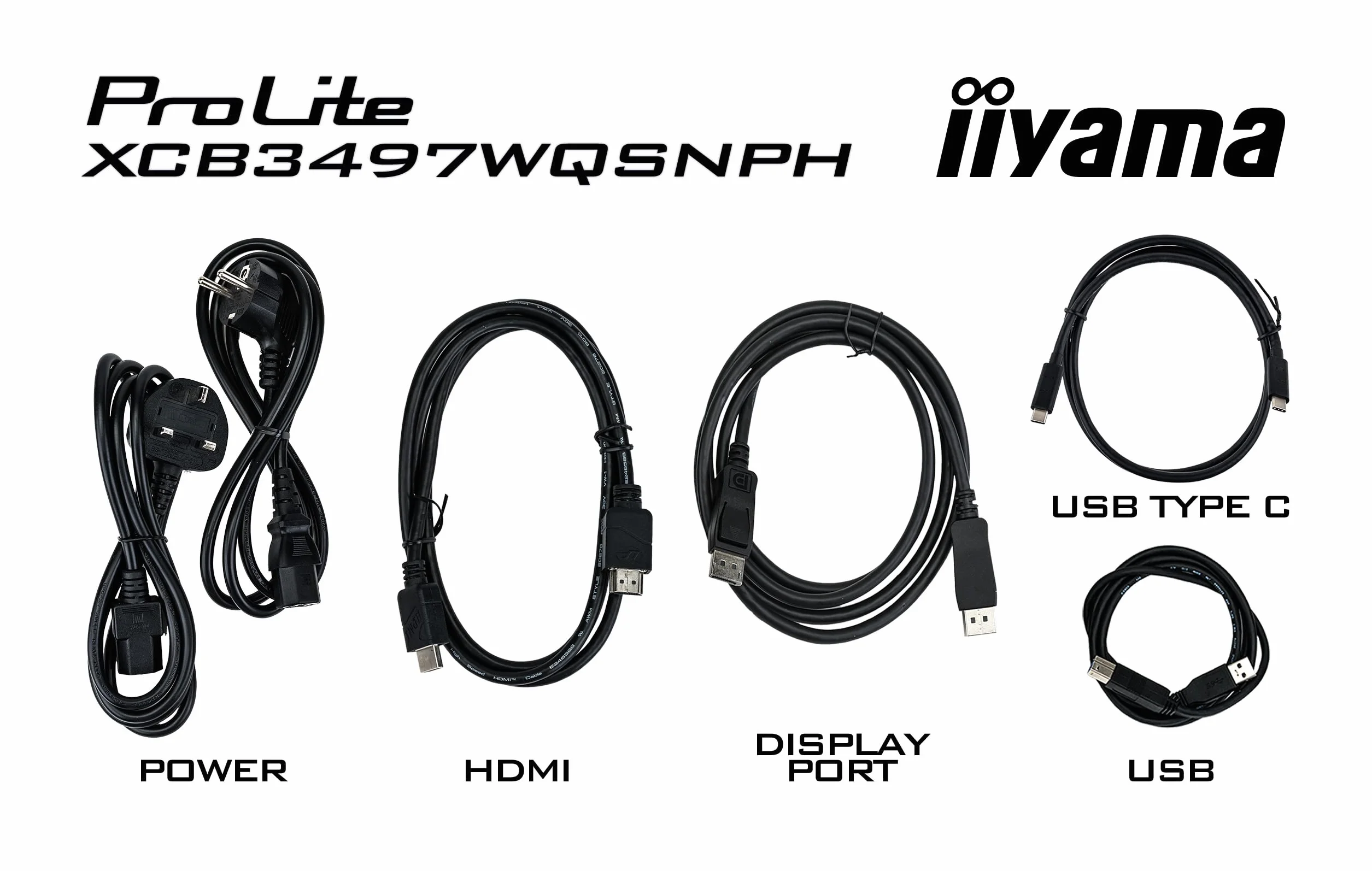 iiyama Prolite XCB3497WQSNPH-B1 zakrzywiony monitor LED VA 1500R 86,7 cm 34" VA UWQHD HDMI DP-in/Out DaisyChain USB3.2 USB-C Dock 95 W RJ45 (LAN) KVM Adaptacyjna regulacja wysokości Sync Windows Hello