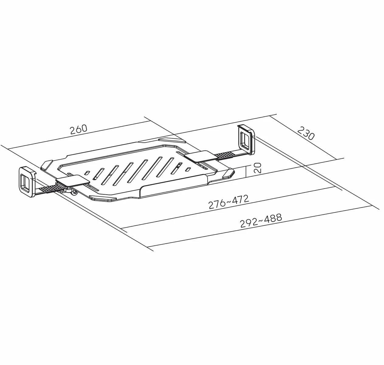 My Wall HLA3L Uchwyt na Adapter do Mocowania Monitora, Ergonomiczna Półka na Laptopa, Uniwersalna Kompatybilność, VESA