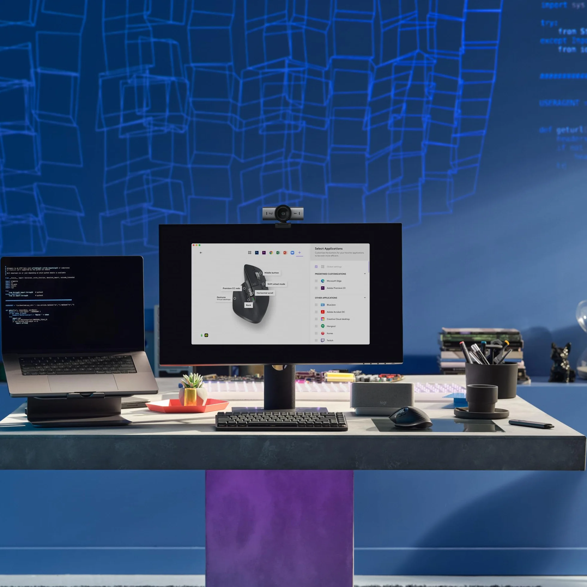 Logitech MX Mechanical Bezprzewodowa Klawiatura Mini podświetlana klawisze Tactile Quiet, Bluetooth, USB-C, macOS, Windows, Linux, iOS, Android, Metal, QWERTY układ US international - Szary