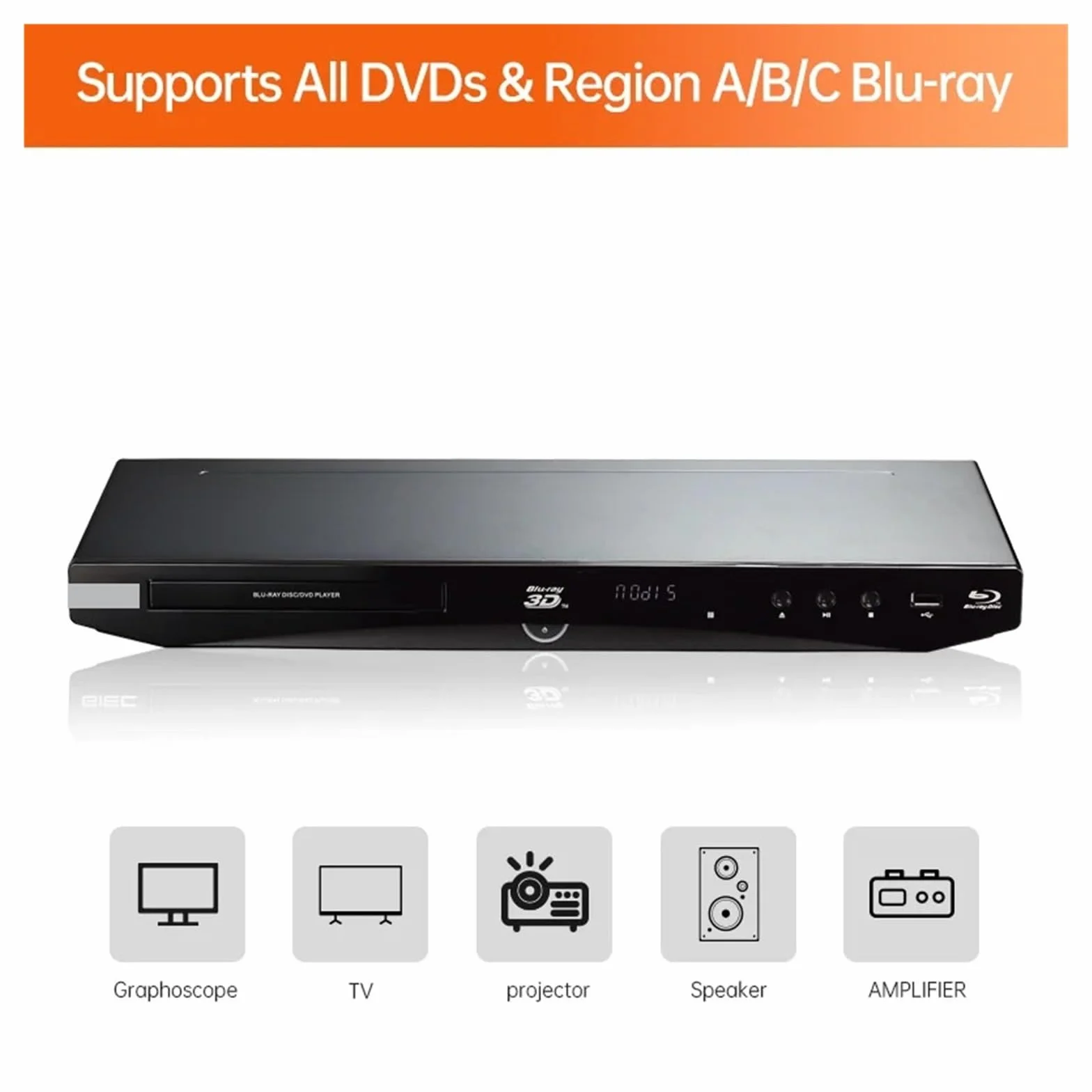 Odtwarzacz Blu-ray G4305, przenośny, obsługuje dekodowanie 3D, rozdzielczość 1080P HD, 7.1 kanałów, pełny obszar, wolny