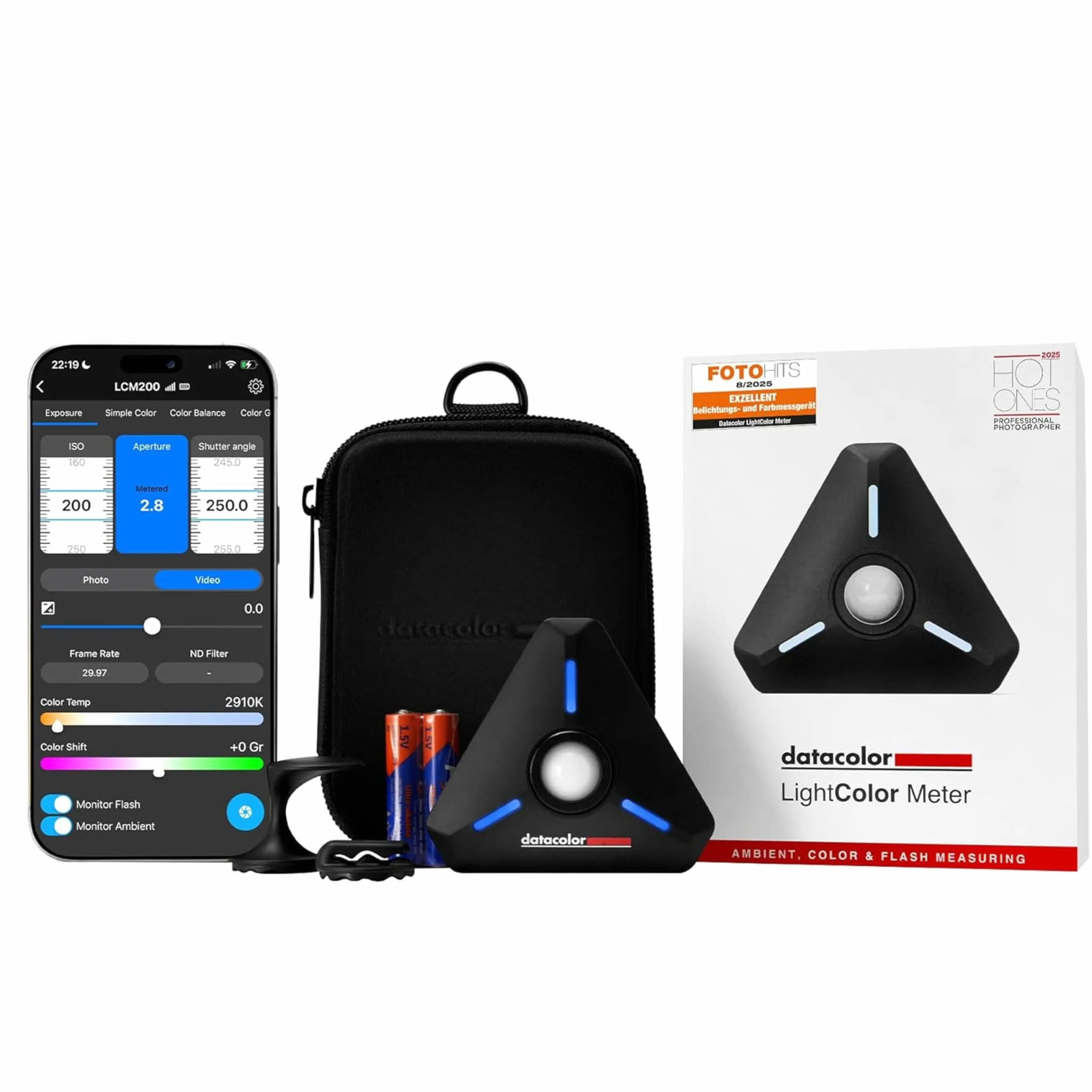 Datacolor LightColor Meter - Miernik światła i temperatury barw z obsługą Bluetooth do zdjęć, wideo i kina - Stałe przesyłanie danych w czasie rzeczywistym - przenośny, kompaktowy, odporny na upadki