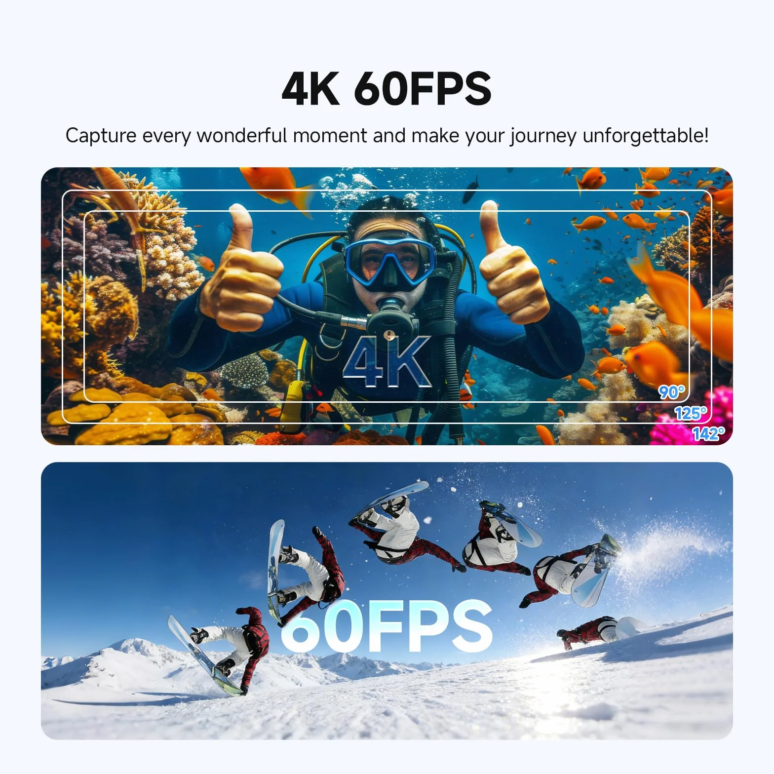 SVBONY SvGo3 Kamera sportowa 4K30FPS, wodoodporna obudowa, kamera podwodna 30M, podwójny ekran IPS, pilot zdalnego sterowania, podgląd w czasie rzeczywistym w aplikacji, bateria 1800 mAh, system antyw