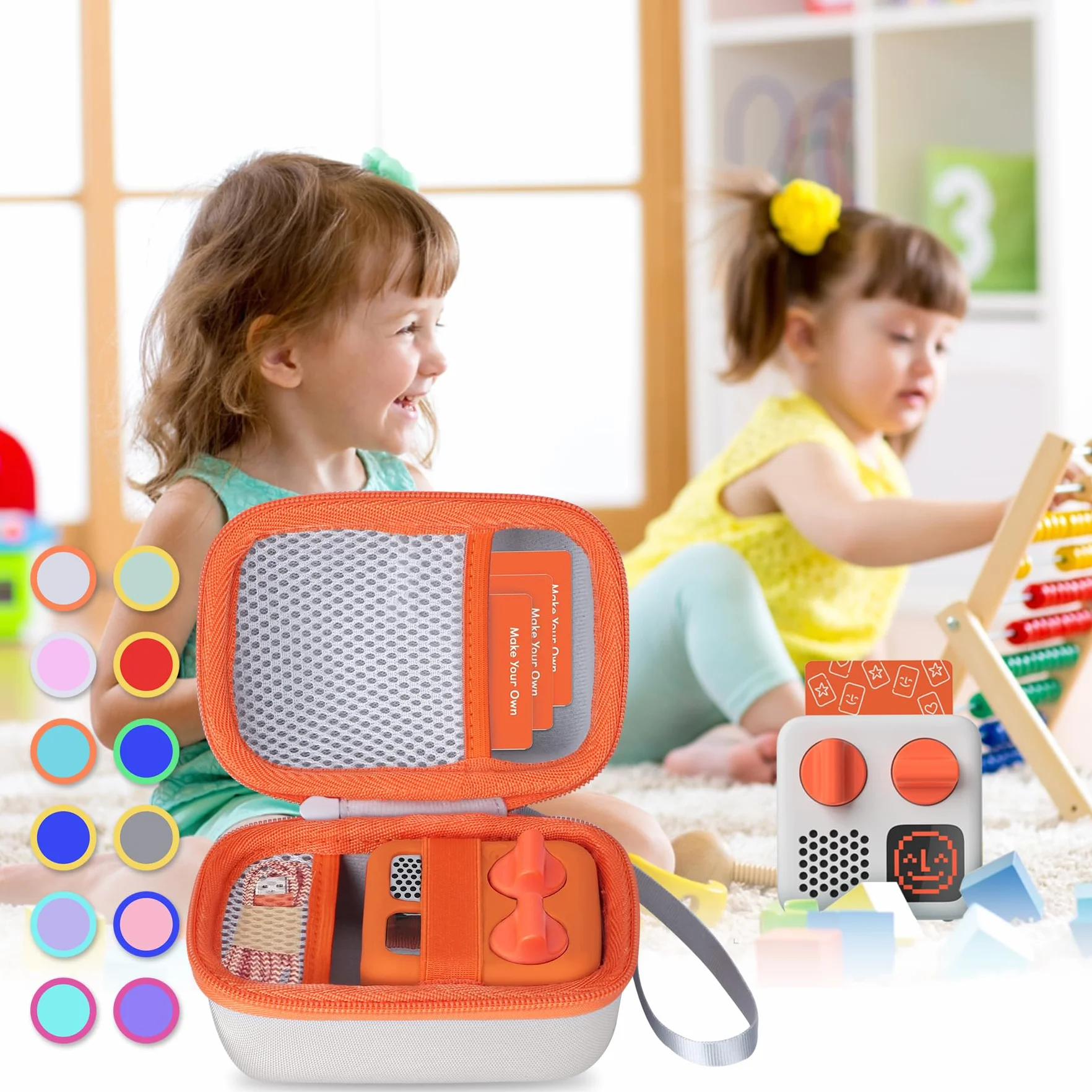 Lebakort Twarda obudowa kompatybilna z Yoto mini Kids Audio Music Player dla dzieci odtwarzacz audiobooków kart radiowych (fioletowy + mentolowo zielona obudowa)