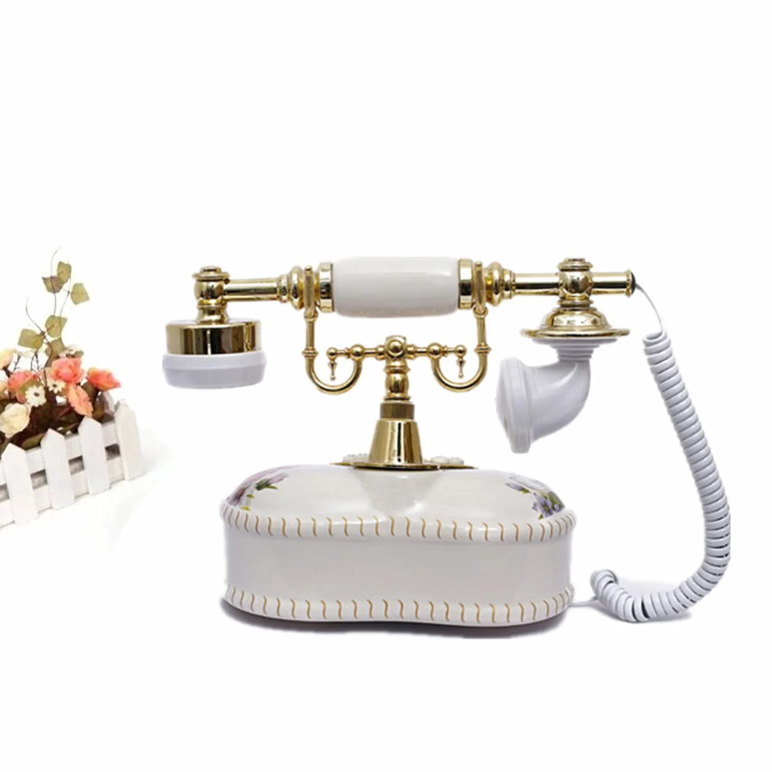 Telefon retro, replika antycznego telefonu, ceramiczny wystrój domu telefon stacjonarny na biurko, Vintage Retro telefon stacjonarny dla biura Hotel rodzinny