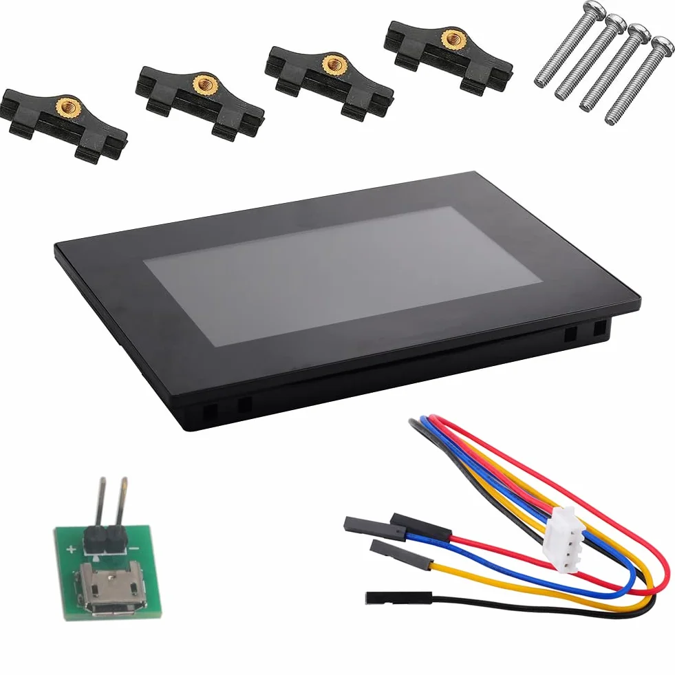 DIYmalls Nextion Inteligentny 5-calowy wyświetlacz HMI 5V pojemnościowy ekran dotykowy 800 x 480 TFT LCD z obudową do Arduino Raspberry Pi (NX8048P050-011C-Y)
