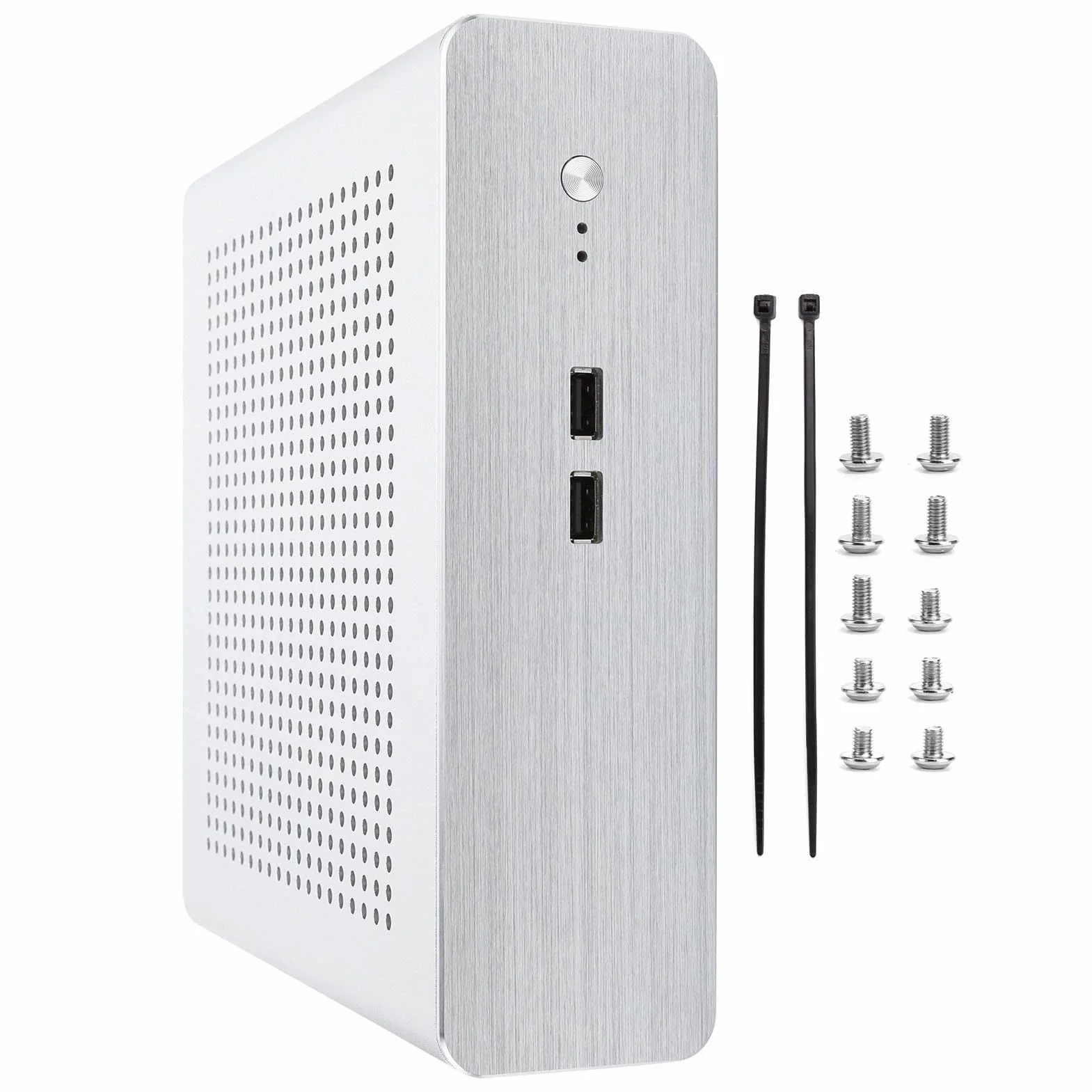 W Pełni Aluminiowa Obudowa HTPC G60S do Komputera MiniITX, Cicha Praca W Domu i Biurze, Odpowiednia do Komputerów W Salonie, Komputerów Hotelowych, urządzeń Digital Signage i Maszyn (USB2.0)