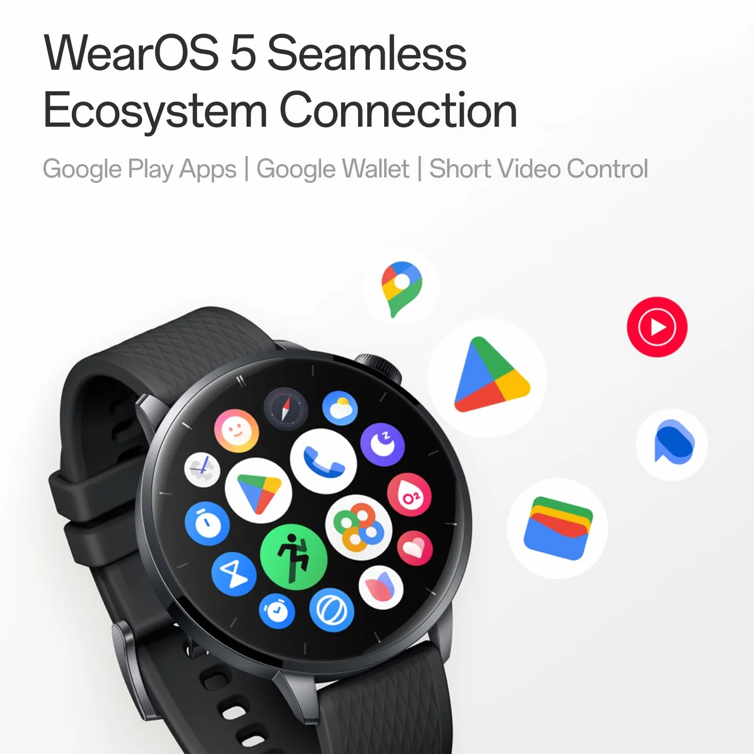 OnePlus Watch 3 Smartwatch, obudowa ze stali nierdzewnej 43 mm, bateria do 60 h, 100+ trybów sportowych, IP68 i 5ATM, zegarek fitness do kontroli zdrowia - czarny
