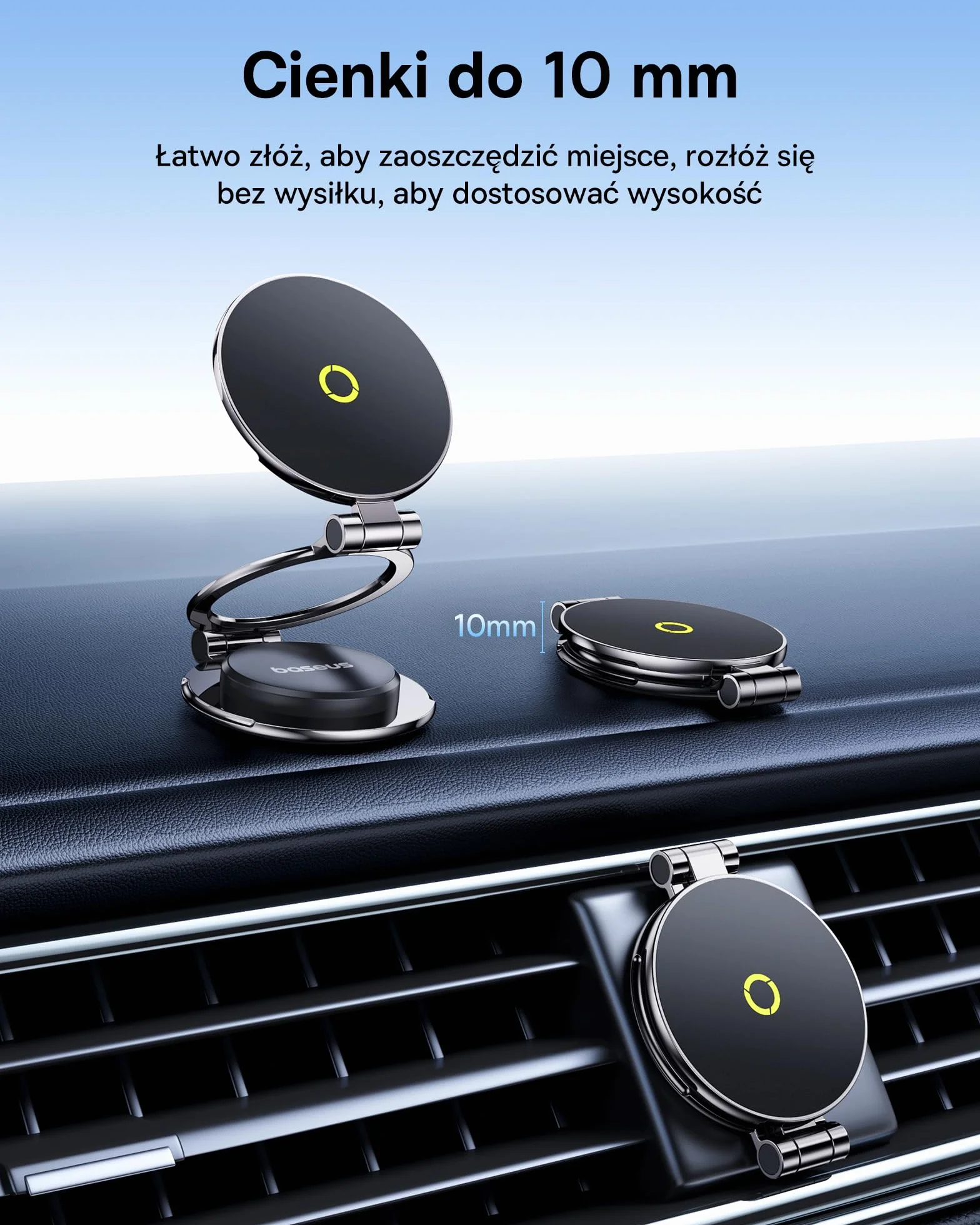 Baseus MagPro II uchwyt samochodowy na telefon komórkowy magnetyczny, [w pełni metalowy] [20x magnesy N56] [obracany o 360° i wysuwany] uchwyt MagSafe na telefon komórkowy, do iPada, iPhone 12-16