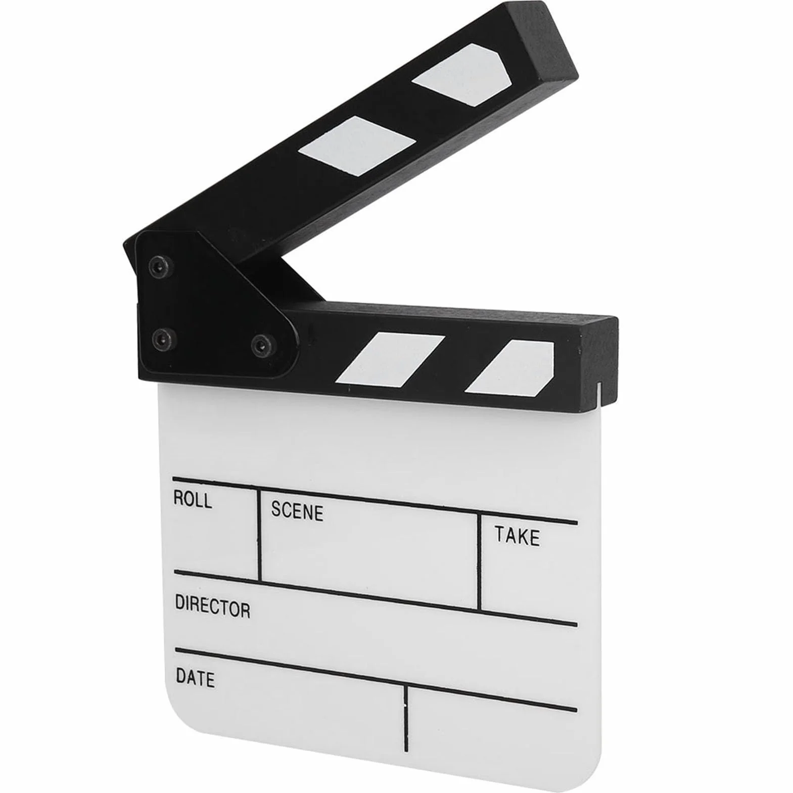 Socobeta Akrylowa płyta Clapper Mini akrylowa scena reżyser Clapperboard reżyser scena film Cut rekwizyt akcja tablica z długopisem (PAV1BWE3S)