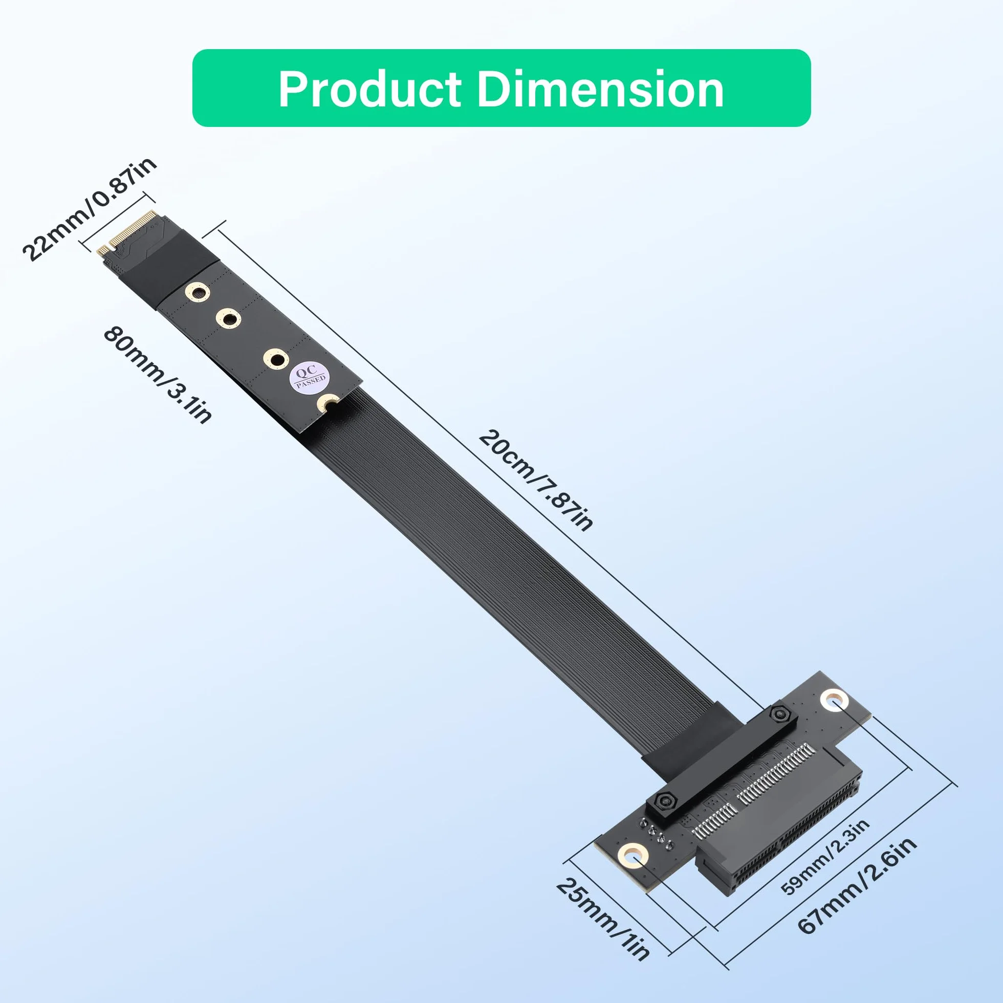 SinLoon M.2 M-Key PCI-E4.0 2280 NGFF do PCIe X4 przedłużacz M2 do PCI-E 4X żeński kabel riser do M2 2230 (M.2 180 stopni)