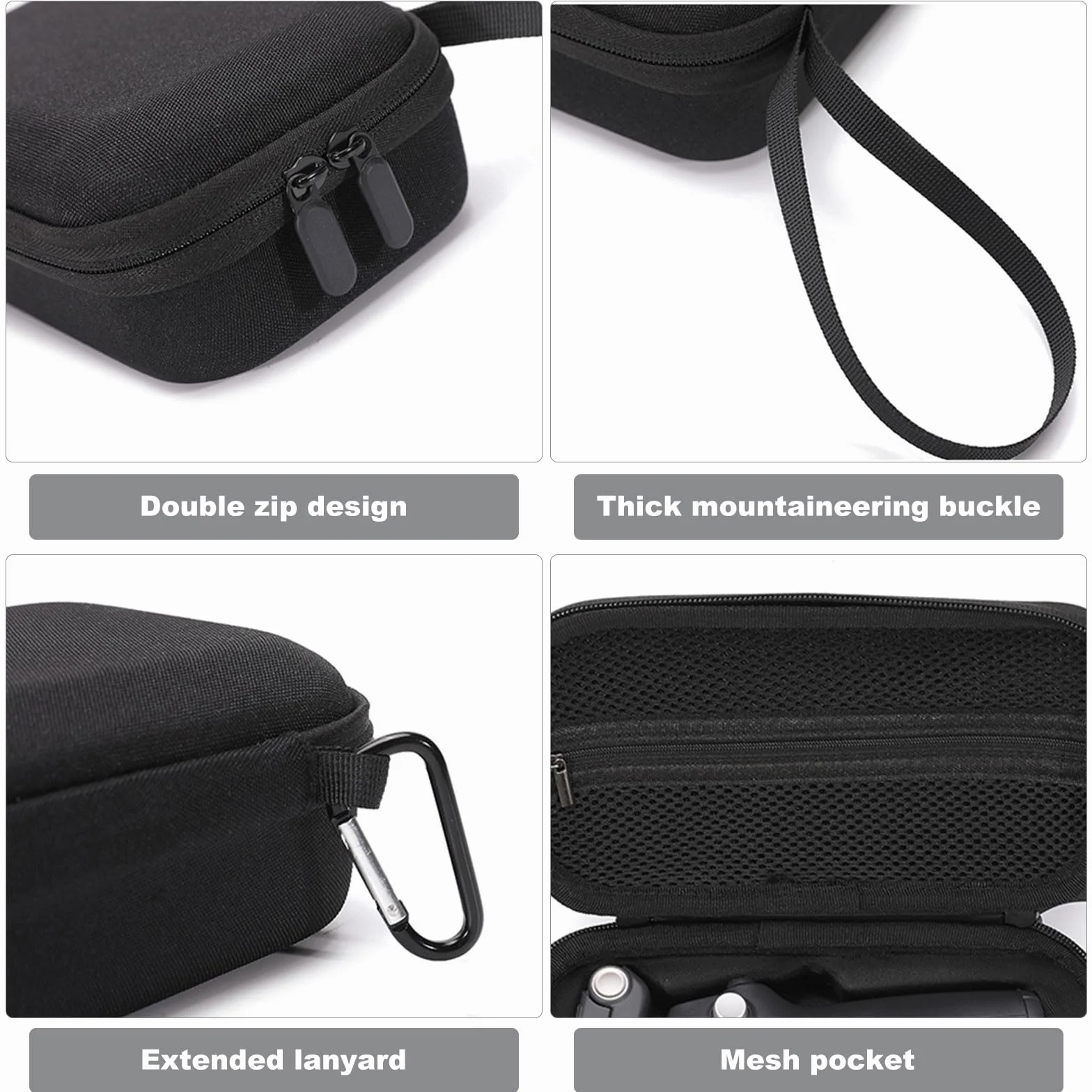Osmo Mobile 7 Case, DJI OM 7/OM 7P Gimbal Case, przenośna torba do przechowywania PU do Osmo Mobile 7 i 7P Stabilizator Akcesoria, jasnoszara, czarny, 23 x 13 x 7.5 cm, Classic