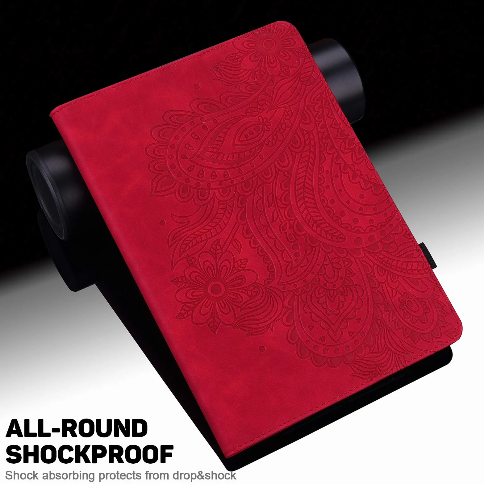 Etui Samsung Galaxy Tab A6 10.1 SM-T580/T585 Flip Cover PU Skórzane z Folii i Rysikiem Czerwone