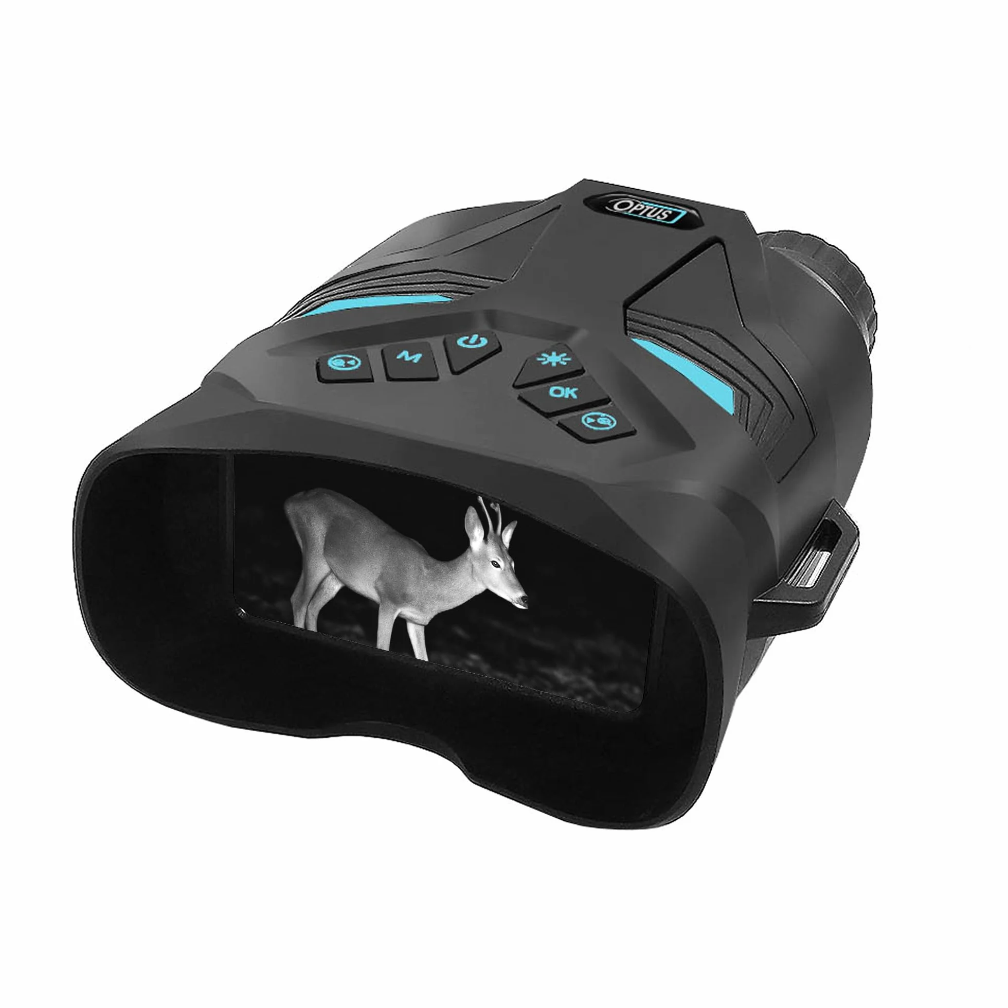 Optus Cyfrowy noktowizor na podczerwień, 4 x optyczny, 8 x, cyfrowy, 850 nm, IR LED, zasięg widzenia 300 m, FHD, wideo, polowanie, kemping