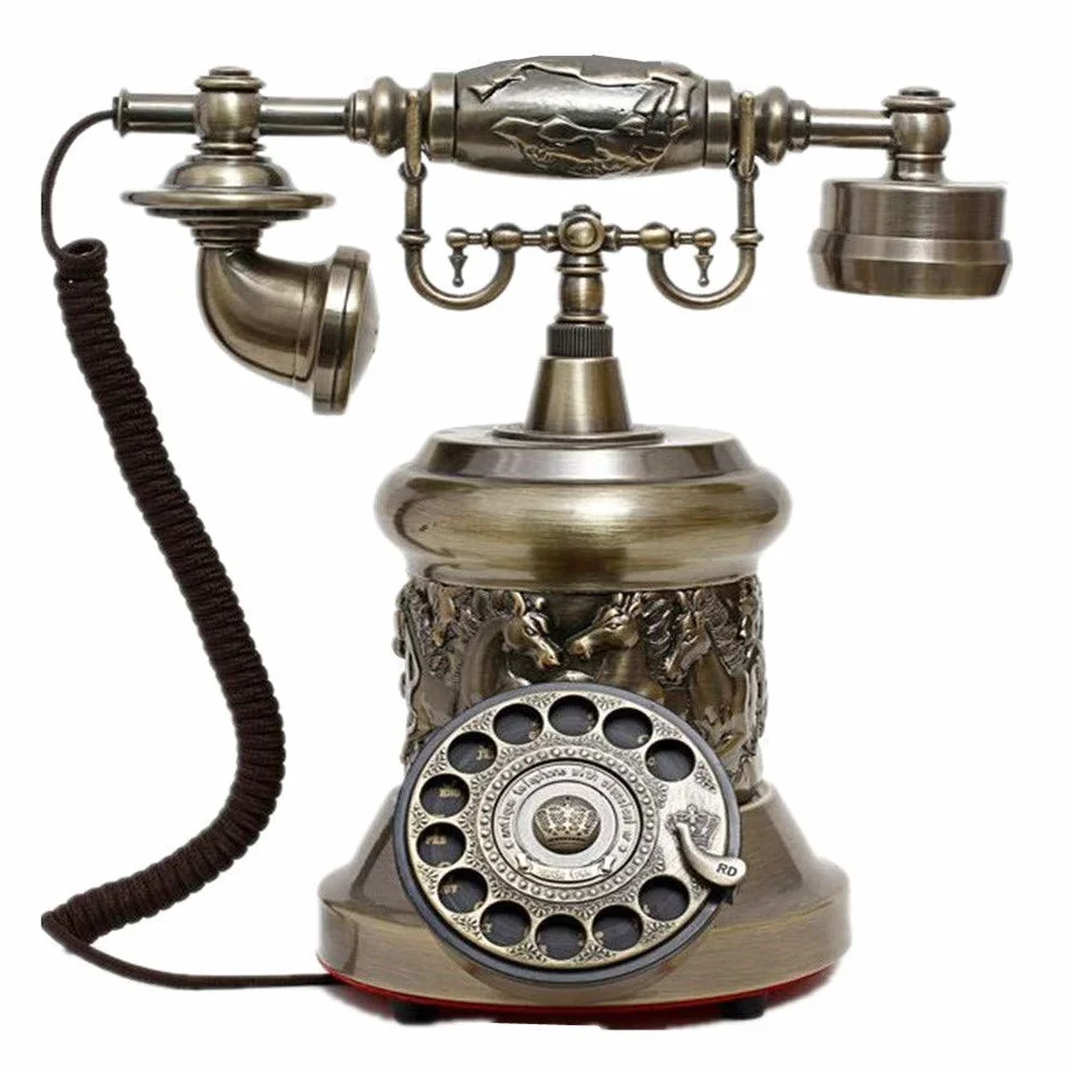 Telefon stacjonarny do domu, europejski telefon antyczny, telefon z tarczą obrotową, telefon stacjonarny retro, telefon stacjonarny na biurko, telefon przewodowy do domu i dekoracji, mosię