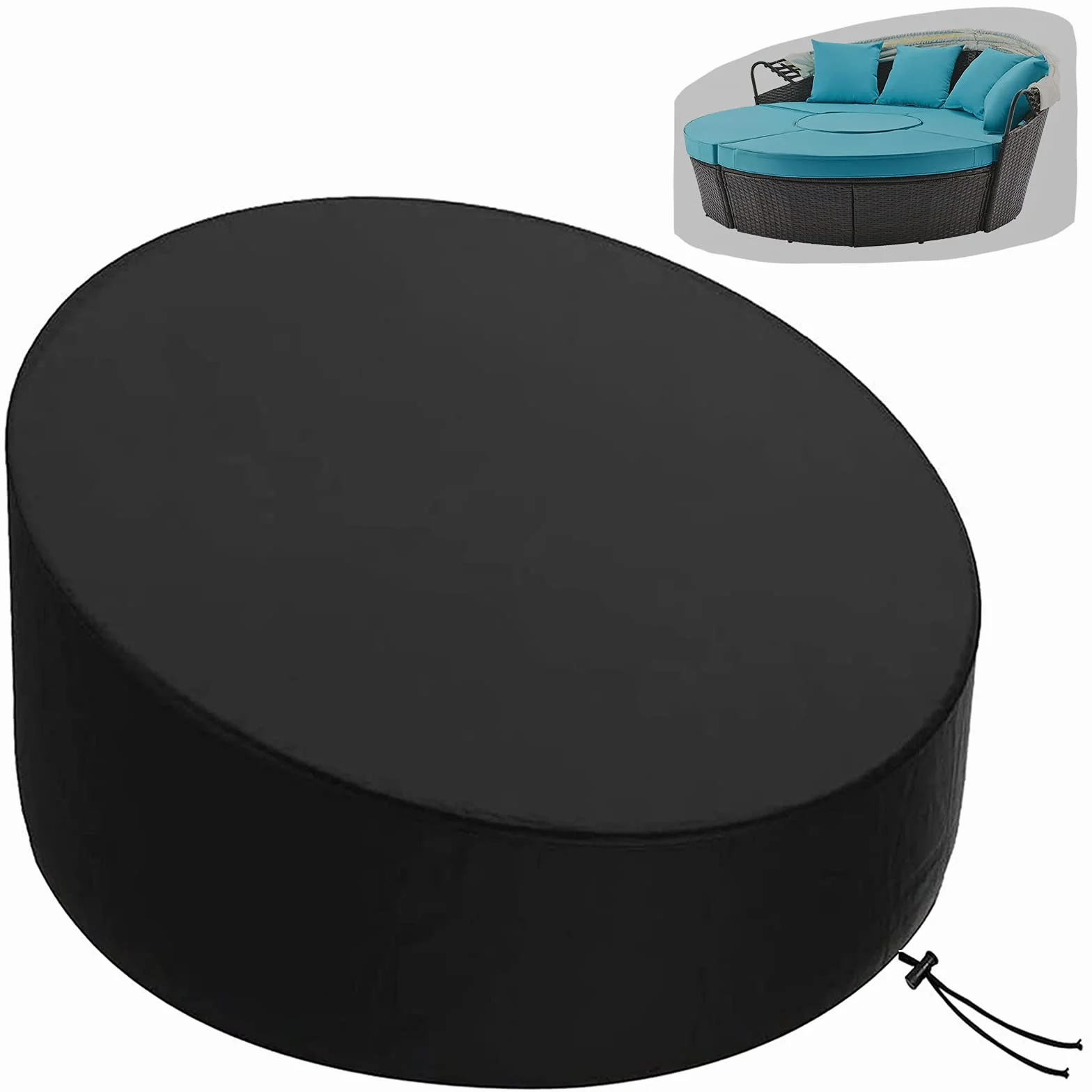 Ogrodowa narzuta na łóżko wodoodporna rattanowa 210D oxford UV 190x90-50 cm czarna