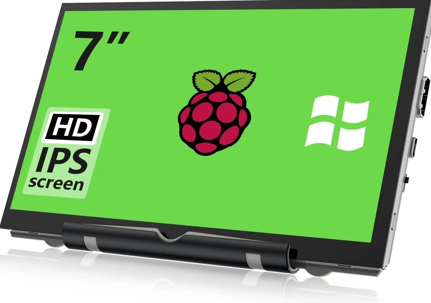 HAMTYSAN Raspberry Pi 7-calowy mini monitor 800 x 480, IPS Mały ekran Przenośny monitor HDMI do Raspberry Pi 400/4/3/2/Zero/B/B+ Jetson Nano Win11/10/8/7 (Non-Touch)