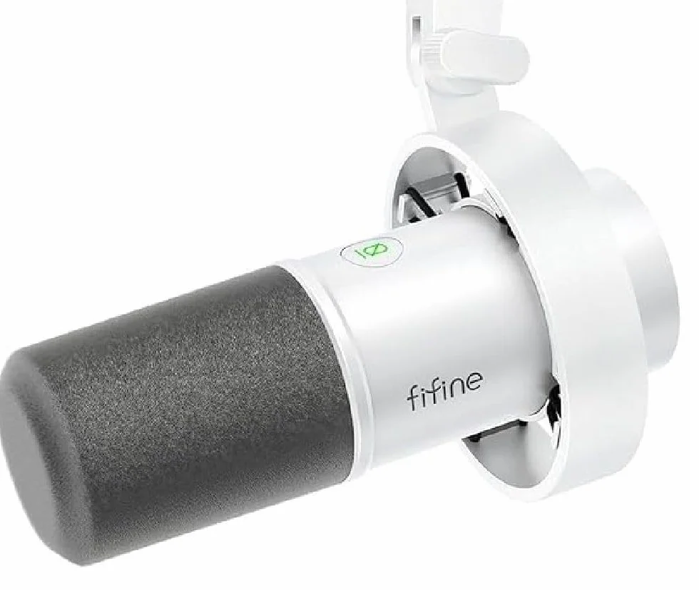 FIFINE USB/XLR Studio Mikrofon dynamiczny do PC, RGB kardioidalny mikrofon do gier, podcastingu, przesyłania strumieniowego, nadawania, nagrywania głosu, do PS4/5 Mac PC mikser kart dźwiękowych -