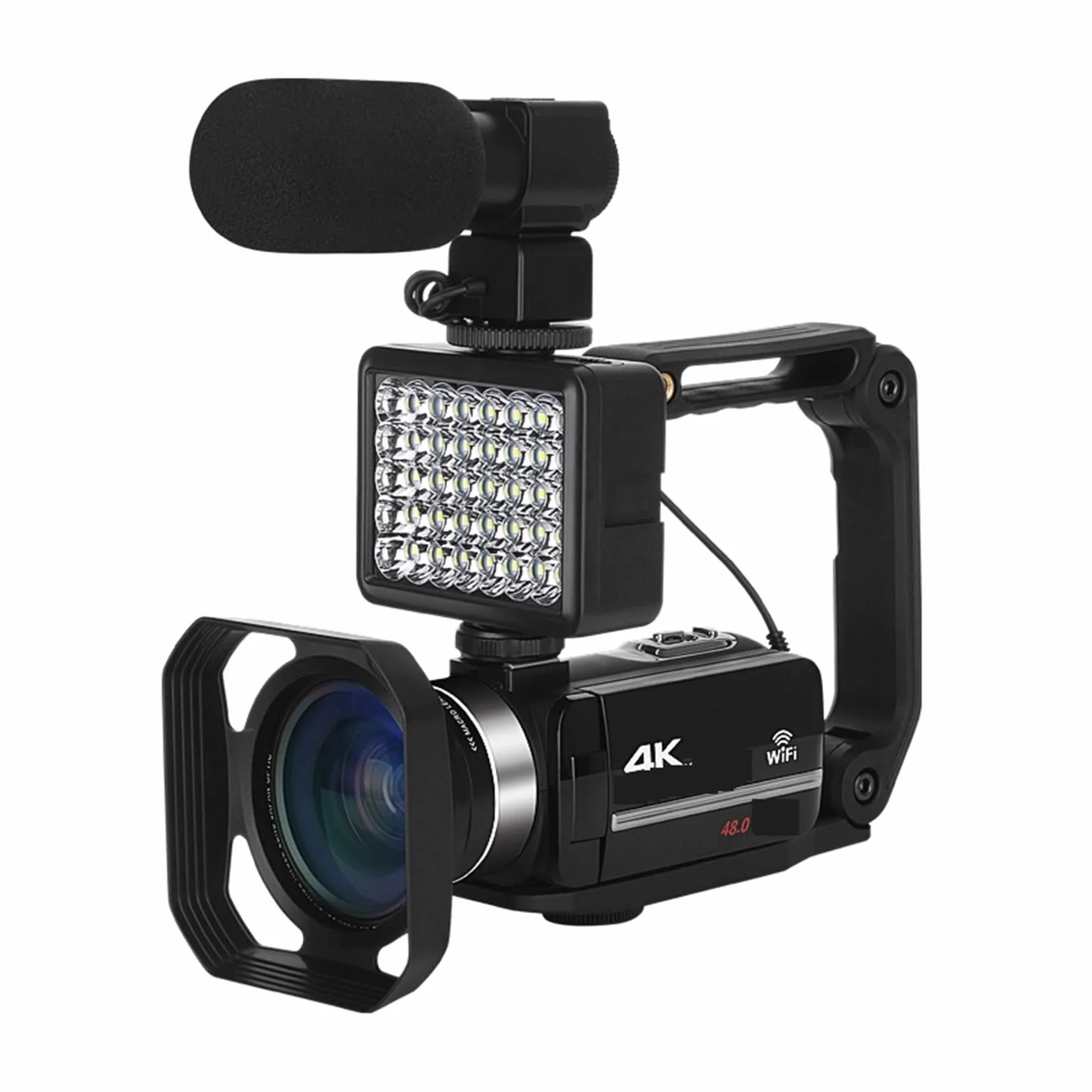 Aparat cyfrowy, 18-krotny zoom rejestrator wideo 4K z poklatkowym czasem, ekran dotykowy, 48 MP, zawiera kartę SD do vlogowania i fotografowania