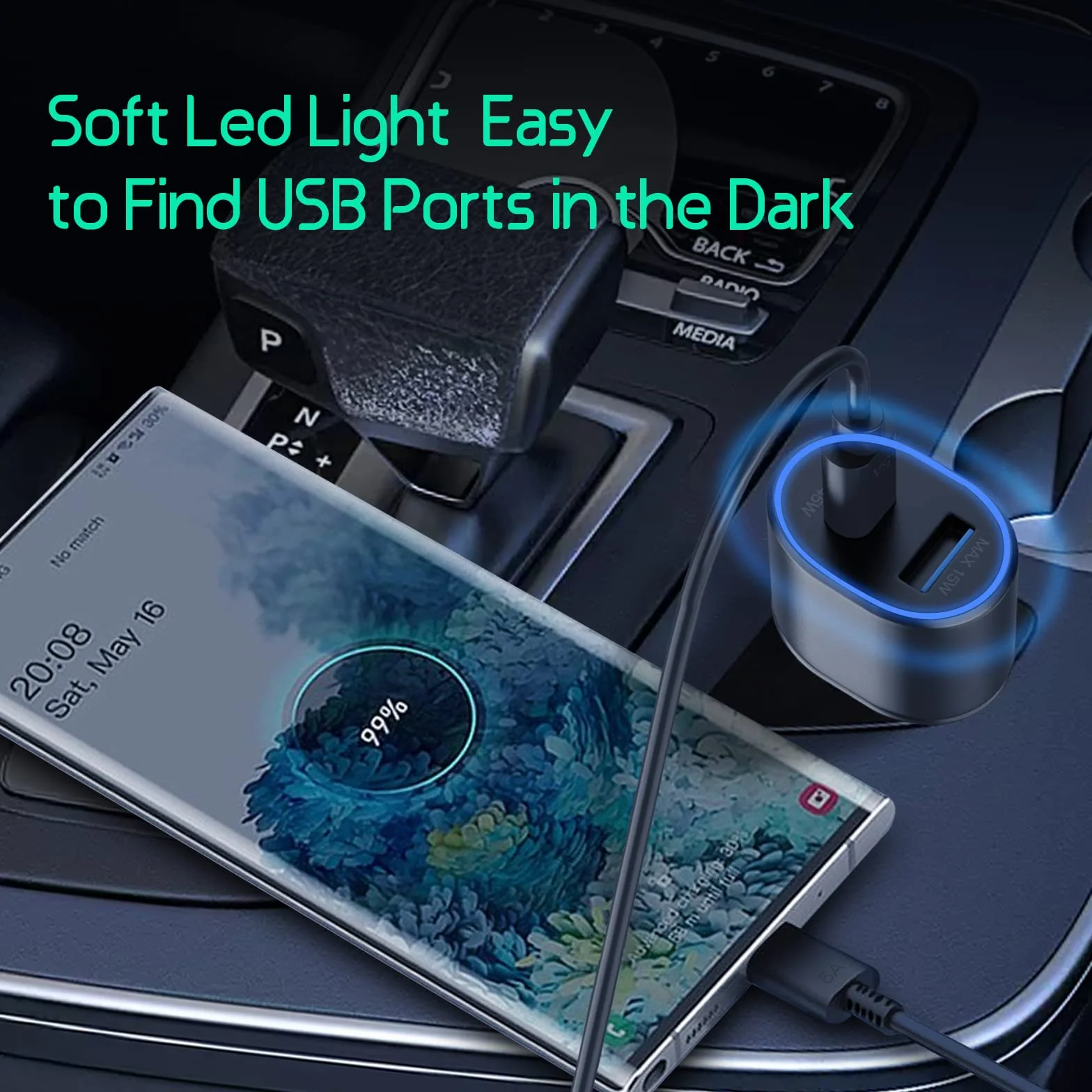 for Samsung Super Fast Dual Car Charger (45W+15W) with Super Fast Charging Cable for Samsung Galaxy S25 S24 S22 S21 S20 Ultra Plus Note 10+,Pixel,Note 20,PPS Car Charger