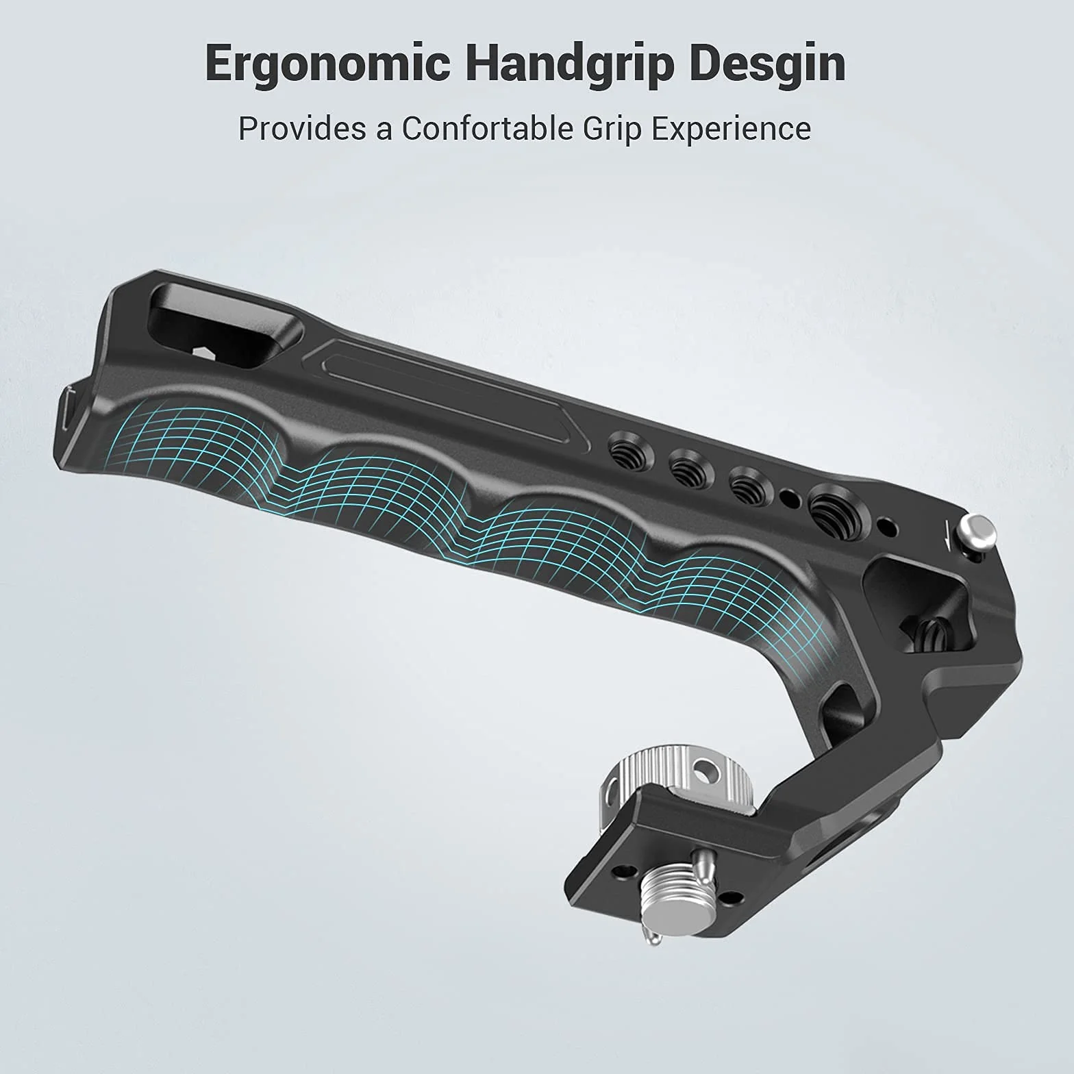 SMALLRIG Górny Uchwyt dla ARRI z Otworami Ustalającymi dla ARRI Klatki Aparatu, Ergonomiczny KształT, z Adapterem Zimnej Stopki Zaprojektowanym z Zabezpieczeniem Przed ZsunięCiem - 2165C
