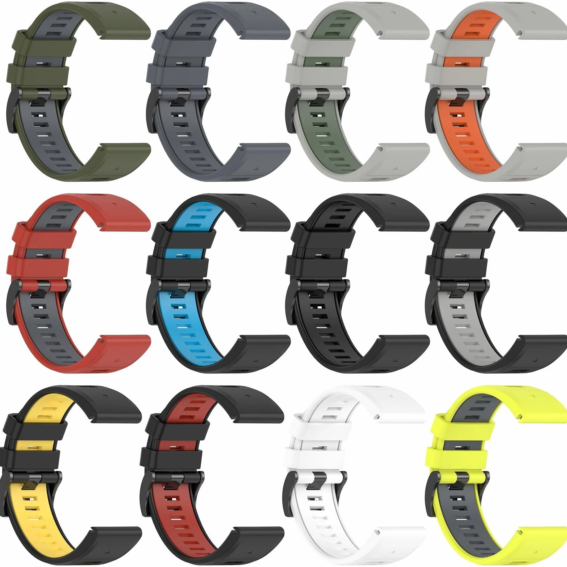 Pasek do zegarka Garmin Fenix 7X Pro / 7X/ 6X / 6X Pro/ 5X/ 5X Plus/ 3/Fenix 3 HR, 26 mm szybko dopasowany miękki silikonowy pasek