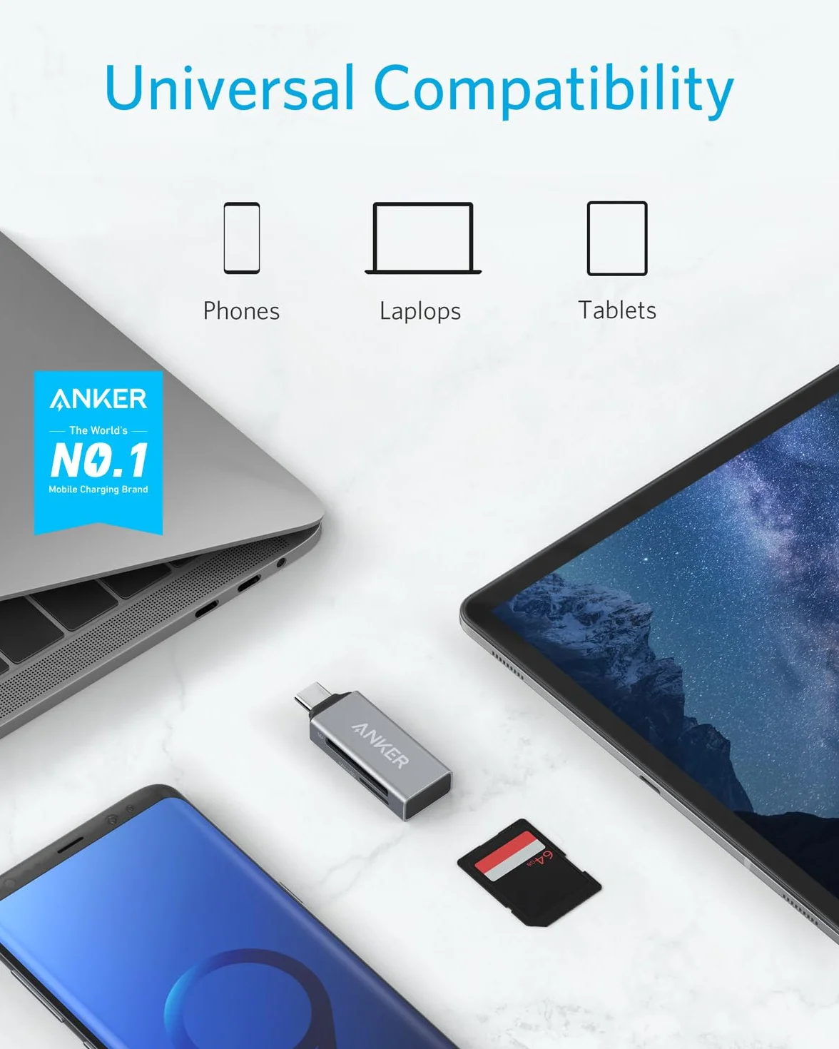 Anker Czytnik Kart SD USB C 2w1 SDXC SDHC Micro SD