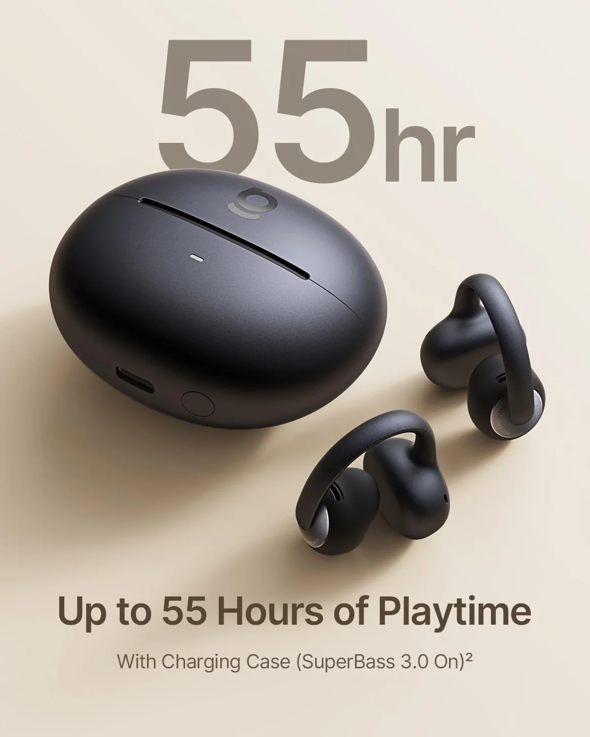 Baseus MC2 otwarte słuchawki, słuchawki z klipsem z CloudComfort 2.0, Hi-Res Audio, LDAC, SuperBass 3.0, Bluetooth 6.0, 4 mikrofony AI, 55 godzin, IP67, lekkie 5,1 g