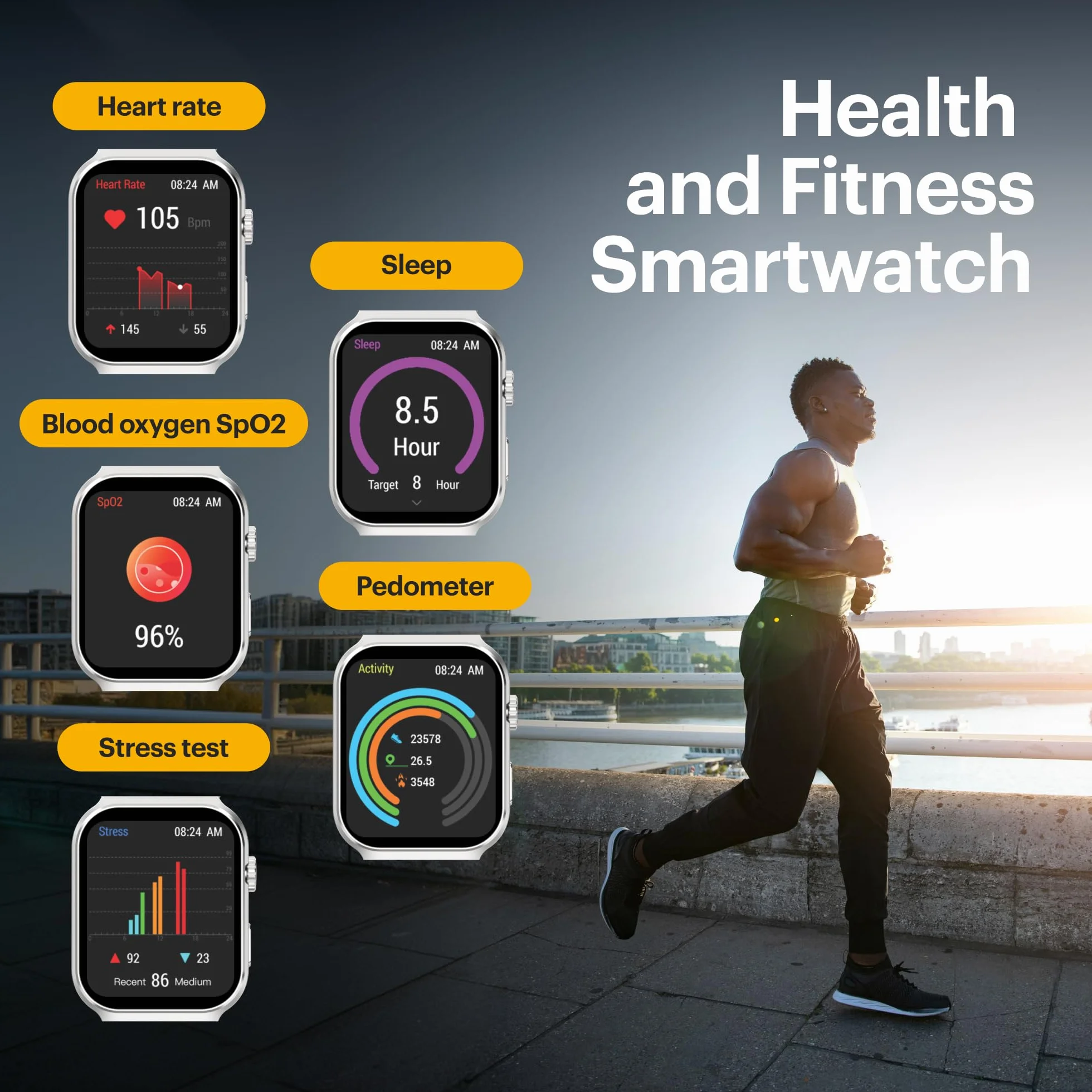 KODAK SW-7210 - Inteligentny zegarek - ekran 51 mm HD - Połączenia Bluetooth i asystent głosowy - tętno, SpO2, stres - 100+ trybów sportowych - GPS - 5 dni pracy na baterii - bezprzewodowe ładowanie