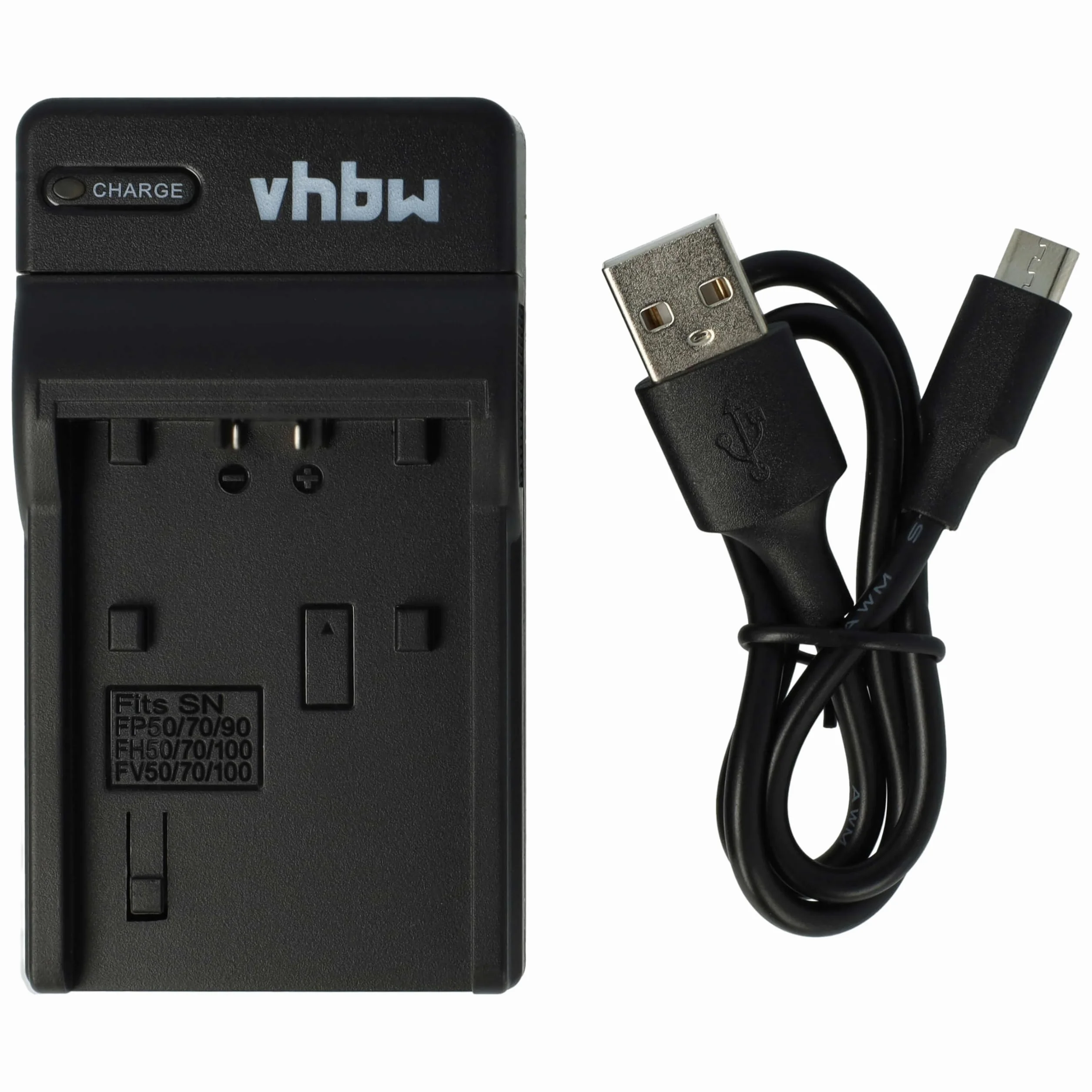 vhbw Ładowarka USB kompatybilna z kamerą Sony DCR-HC19E, DCR-HC1E, DCR-HC20, DCR-HC20E, DCR-HC21, DCR-HC21E, DCR-HC22 aparat cyfrowy, kamera cyfrowa